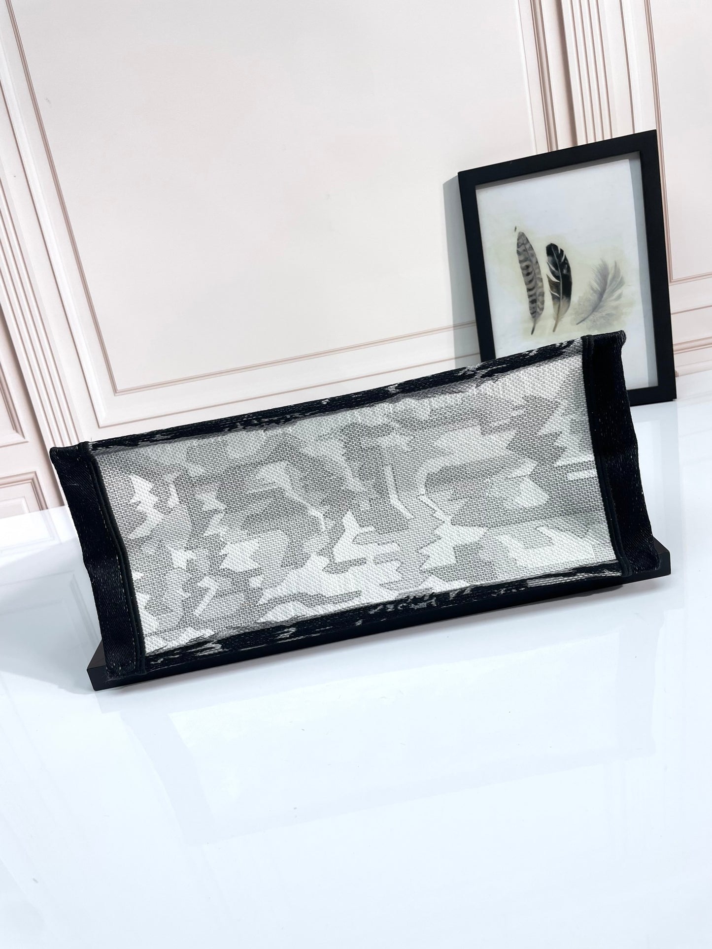 Christian Dior Medium Book Tote - Plan de Paris White and Black Embroidered Canvas