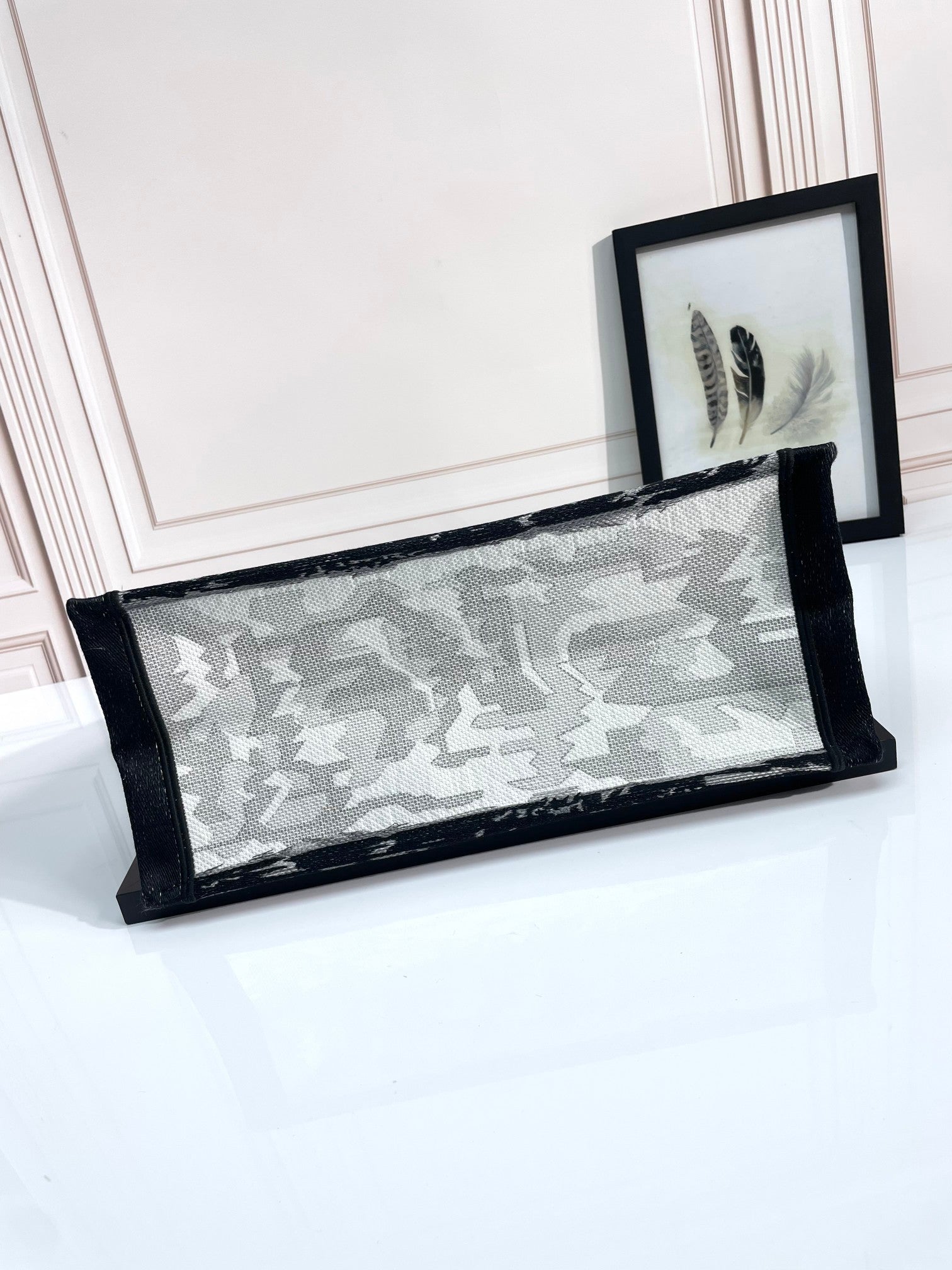 Christian Dior Medium Book Tote - Plan de Paris White and Black Embroidered Canvas
