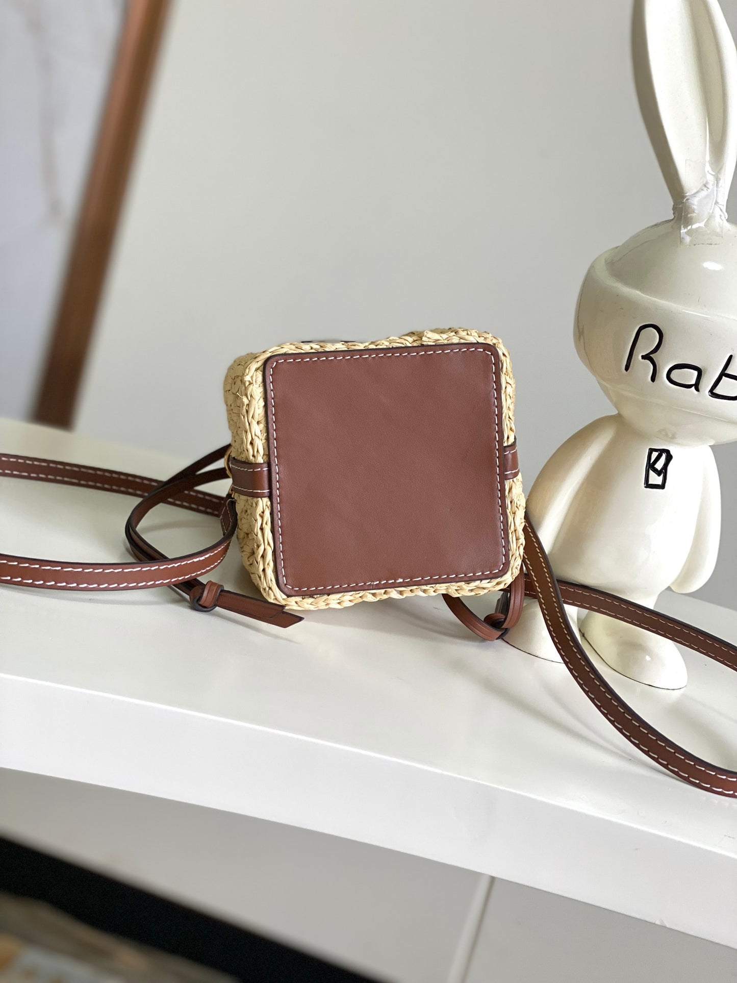 Louis Vuitton Nano Noé Bucket Bag - Raffia & Brown Leather