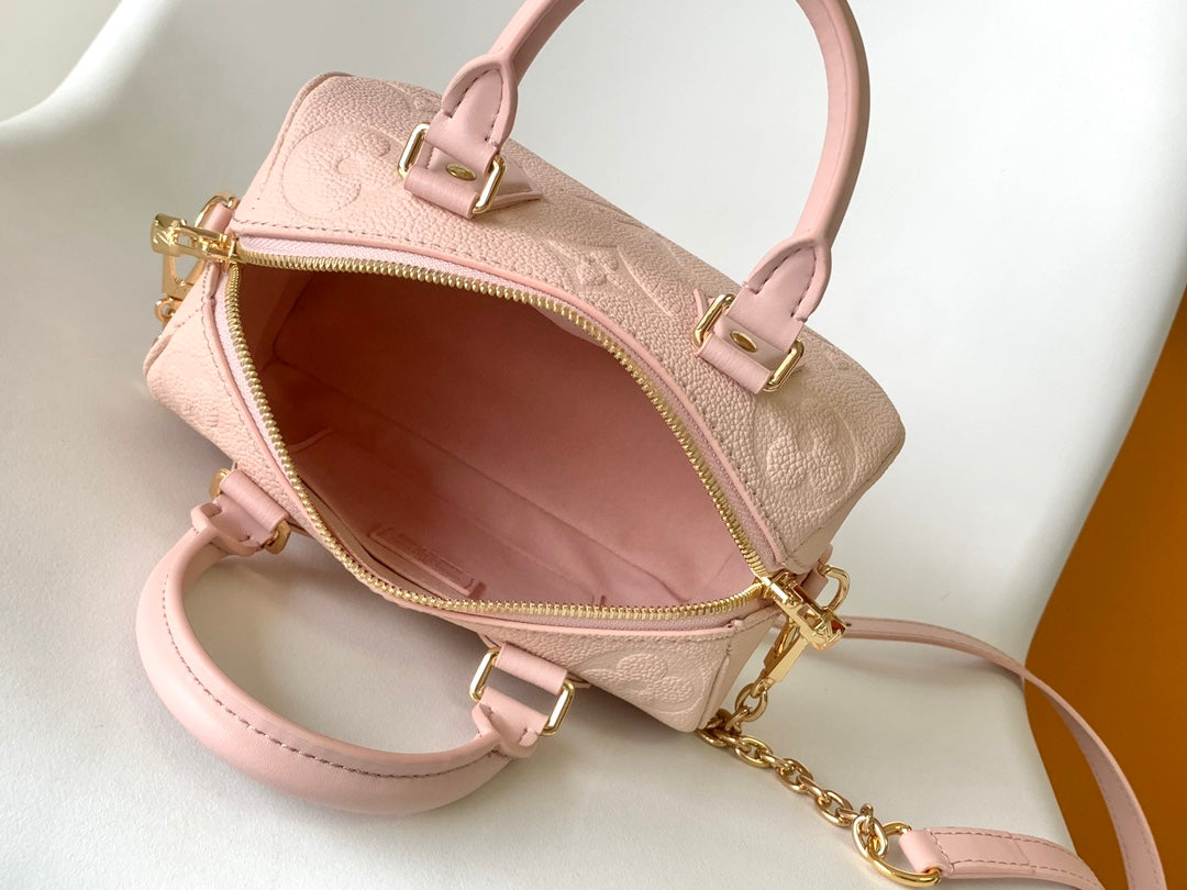 Louis Vuitton Speedy Bandoulière 20 Monogram Empreinte Leather Handbag - Rose Trianon