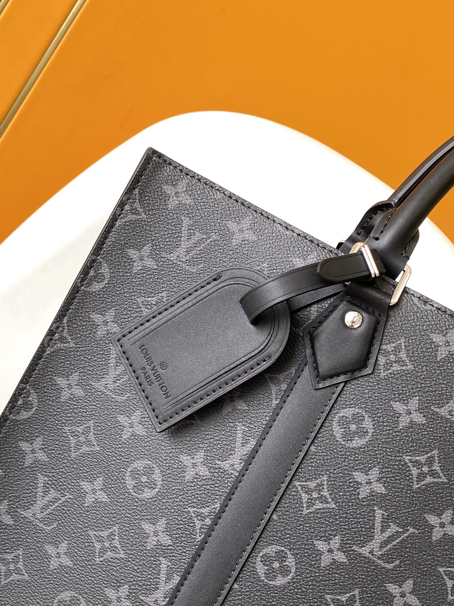 Louis Vuitton Grand Sac Monogram Eclipse Canvas Tote Bag Black