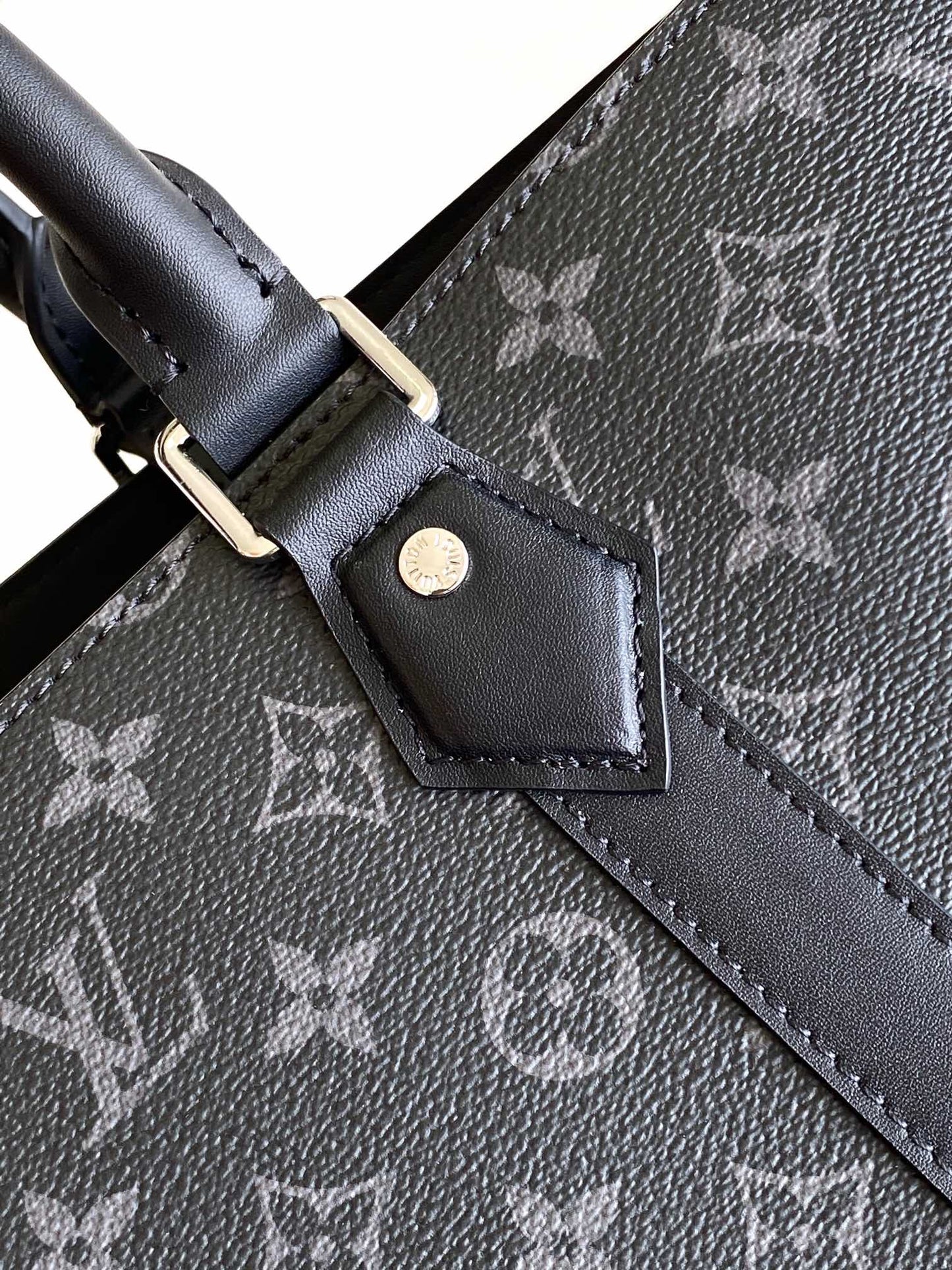 Louis Vuitton Grand Sac Monogram Eclipse Canvas Tote Bag Black