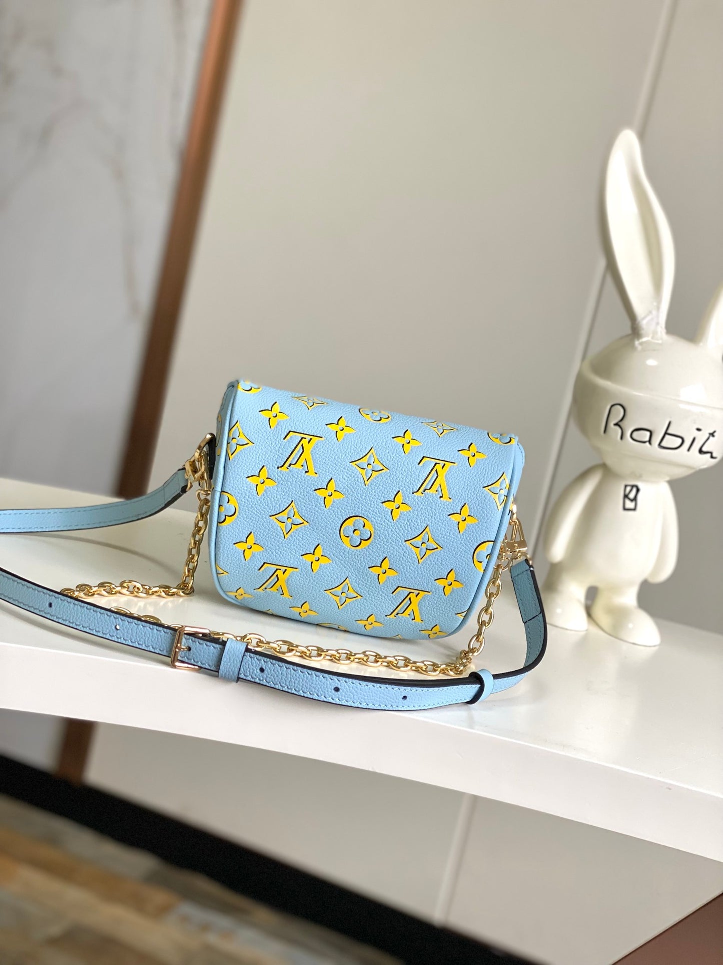 Louis Vuitton Mini Bumbag - Monogram Empreinte Leather - Light Blue & Yellow