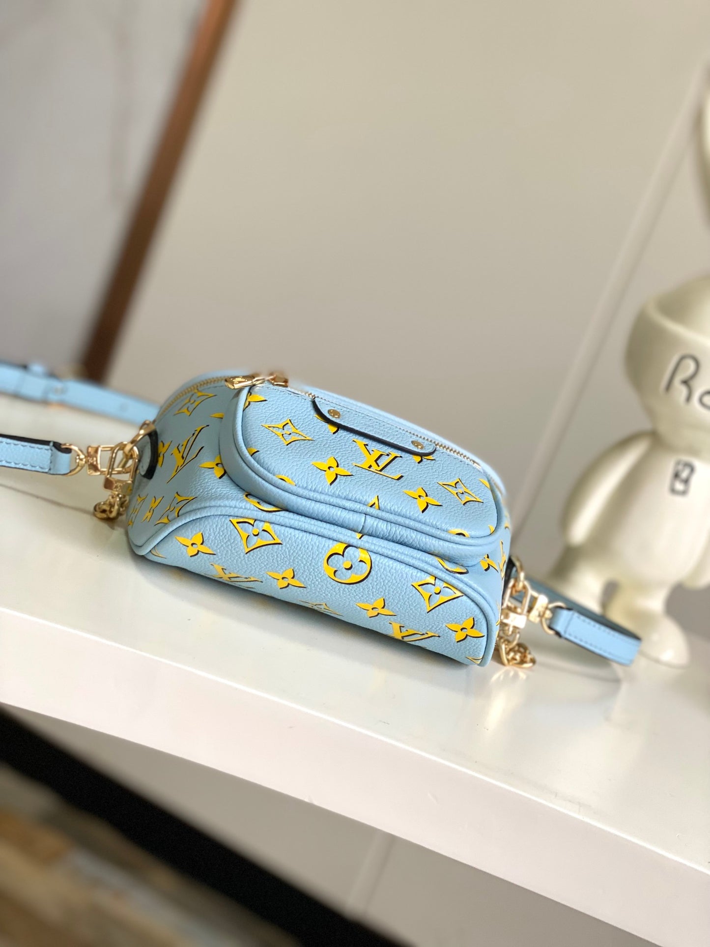 Louis Vuitton Mini Bumbag - Monogram Empreinte Leather - Light Blue & Yellow