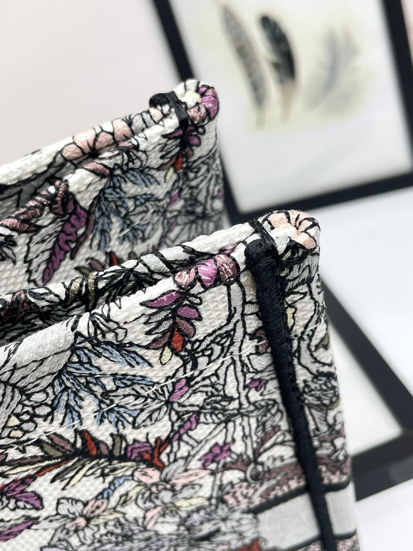 Christian Dior Embroidered Book Tote Bag - Floral Pattern