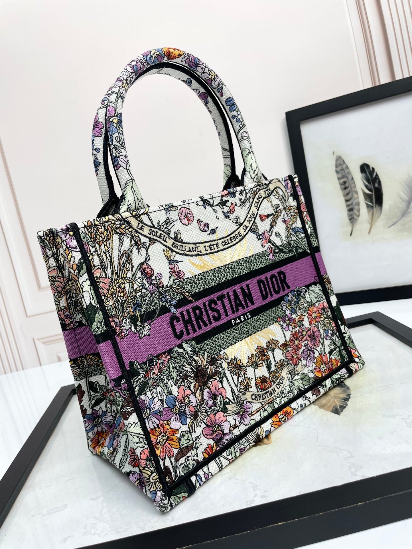 Christian Dior Book Tote Multicolor Floral Embroidered Luxury Handbag