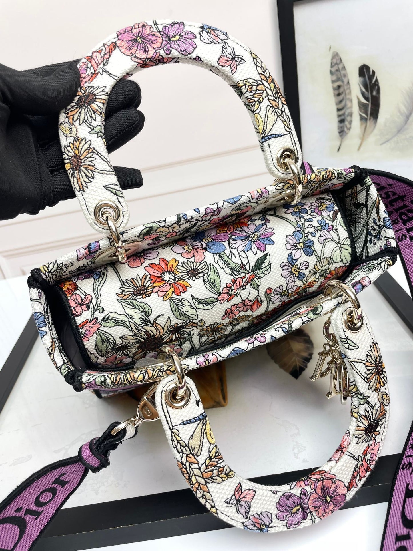 Christian Dior Medium Lady D-Lite Bag - Floral Embroidery