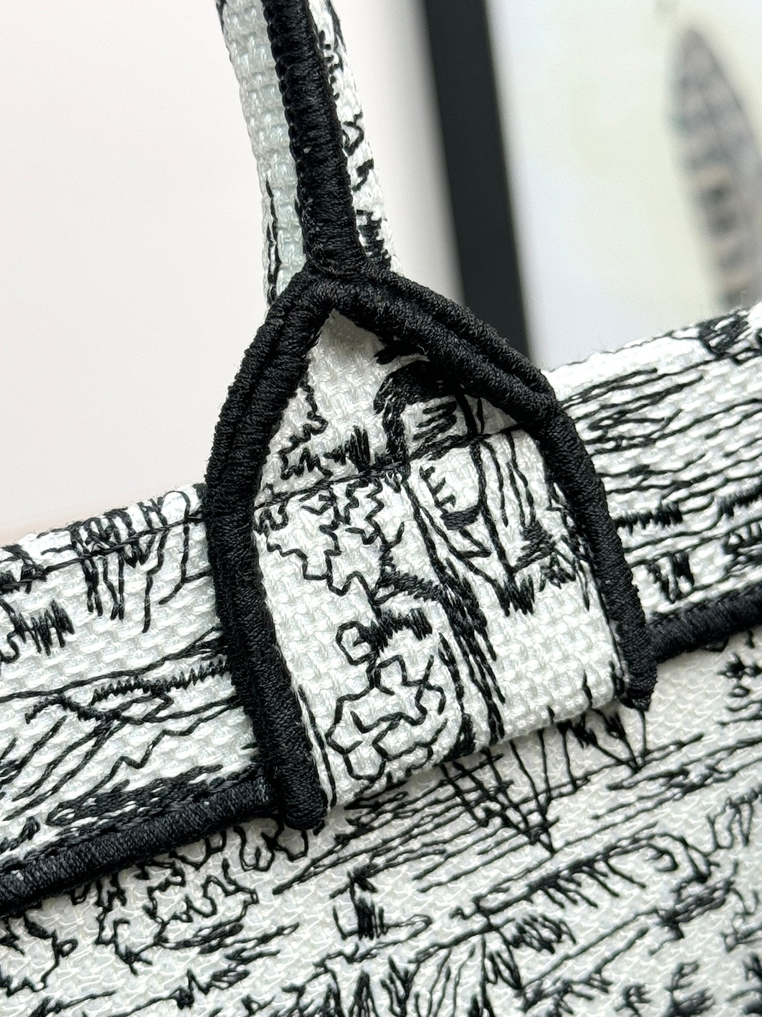Christian Dior Black and White Toile de Jouy Book Tote Bag