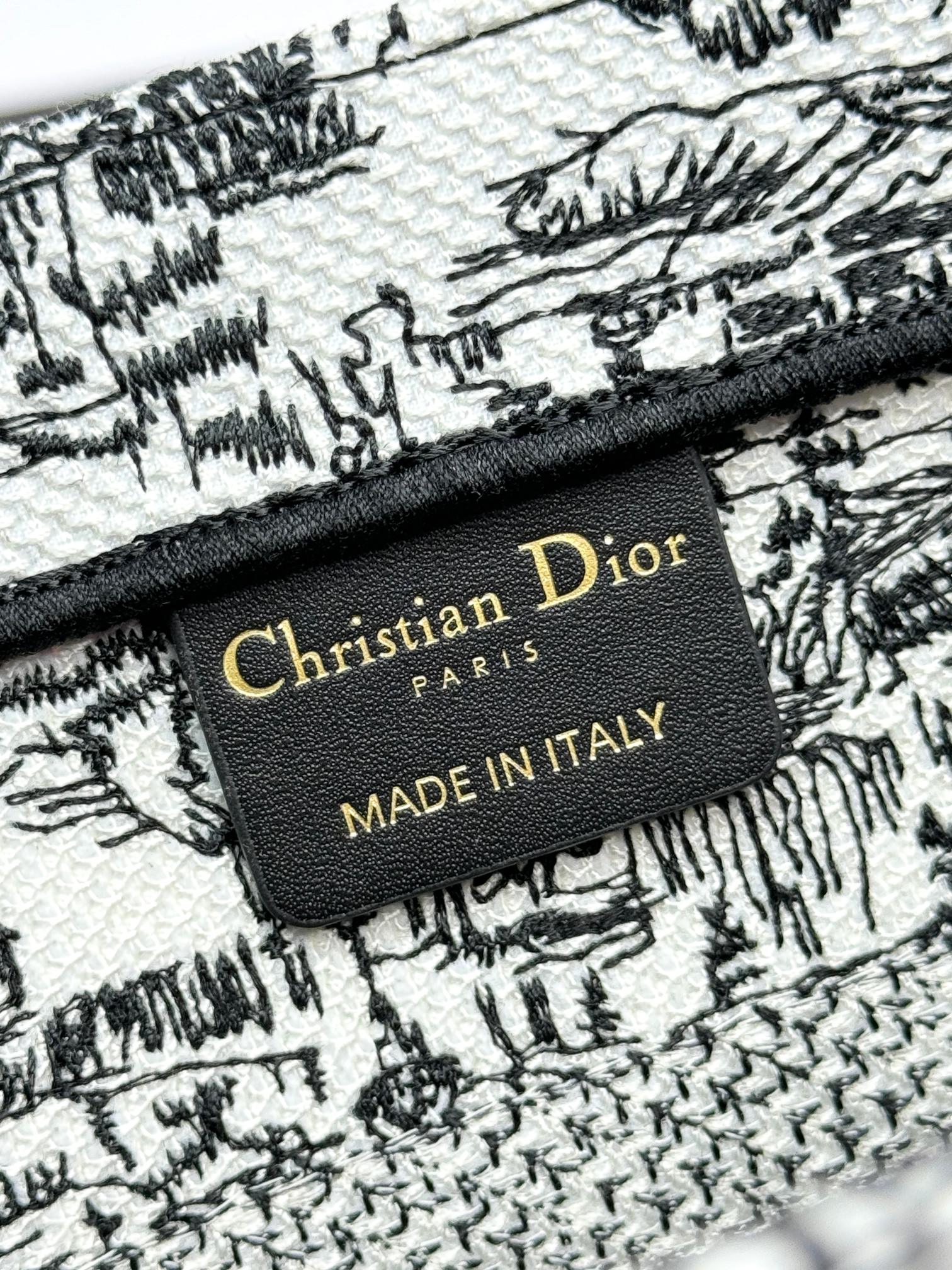 Christian Dior Black and White Toile de Jouy Book Tote Bag