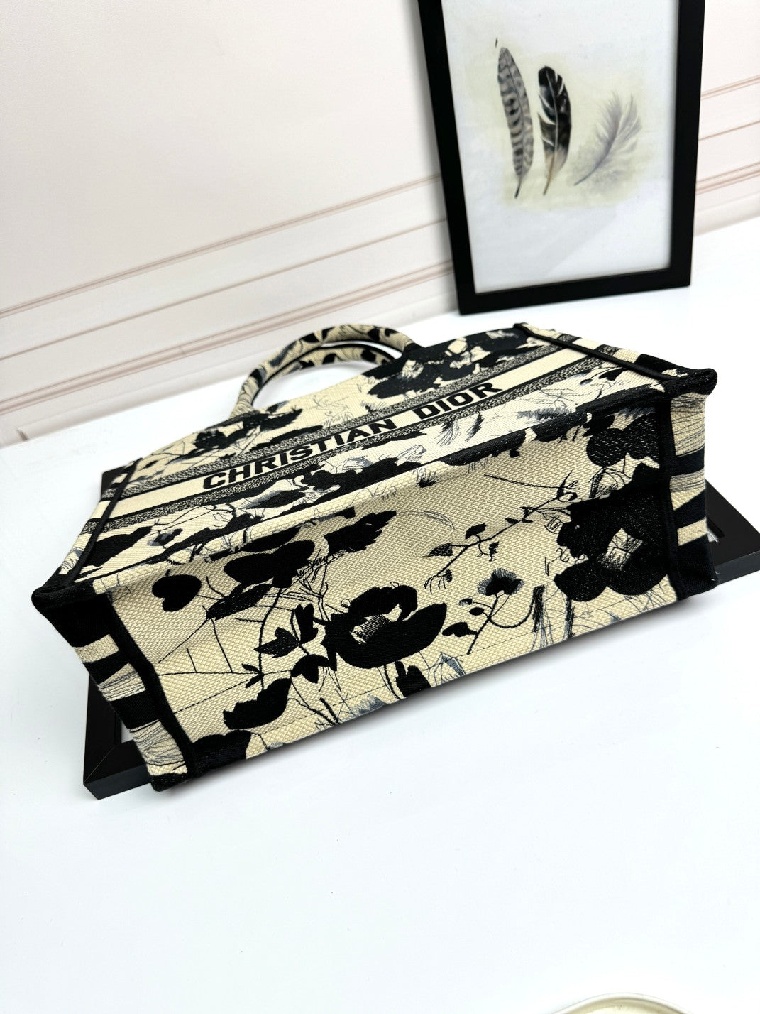 Christian Dior Small Book Tote Floral Print Canvas Bag