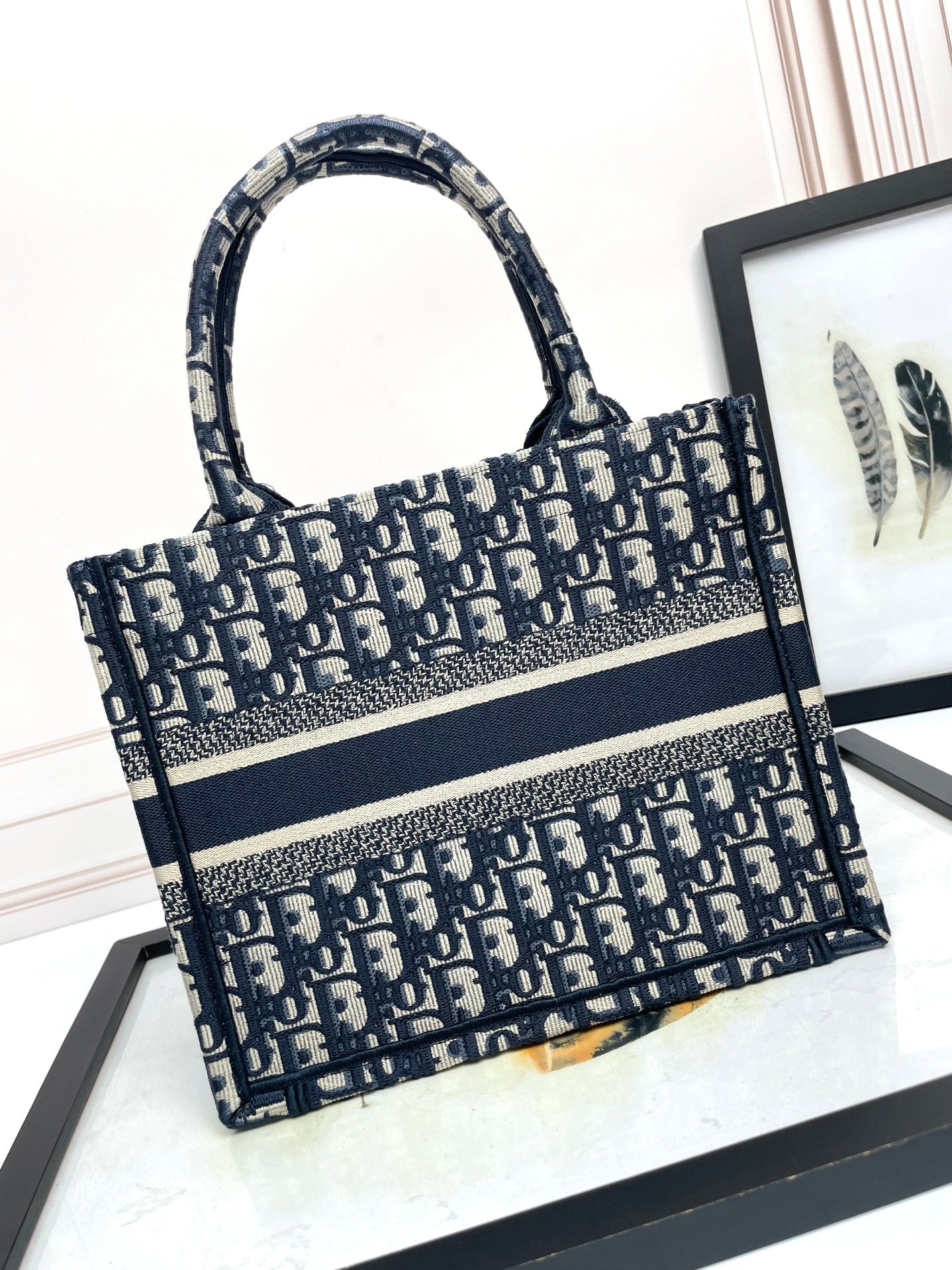 Christian Dior Blue Dior Oblique Book Tote Bag