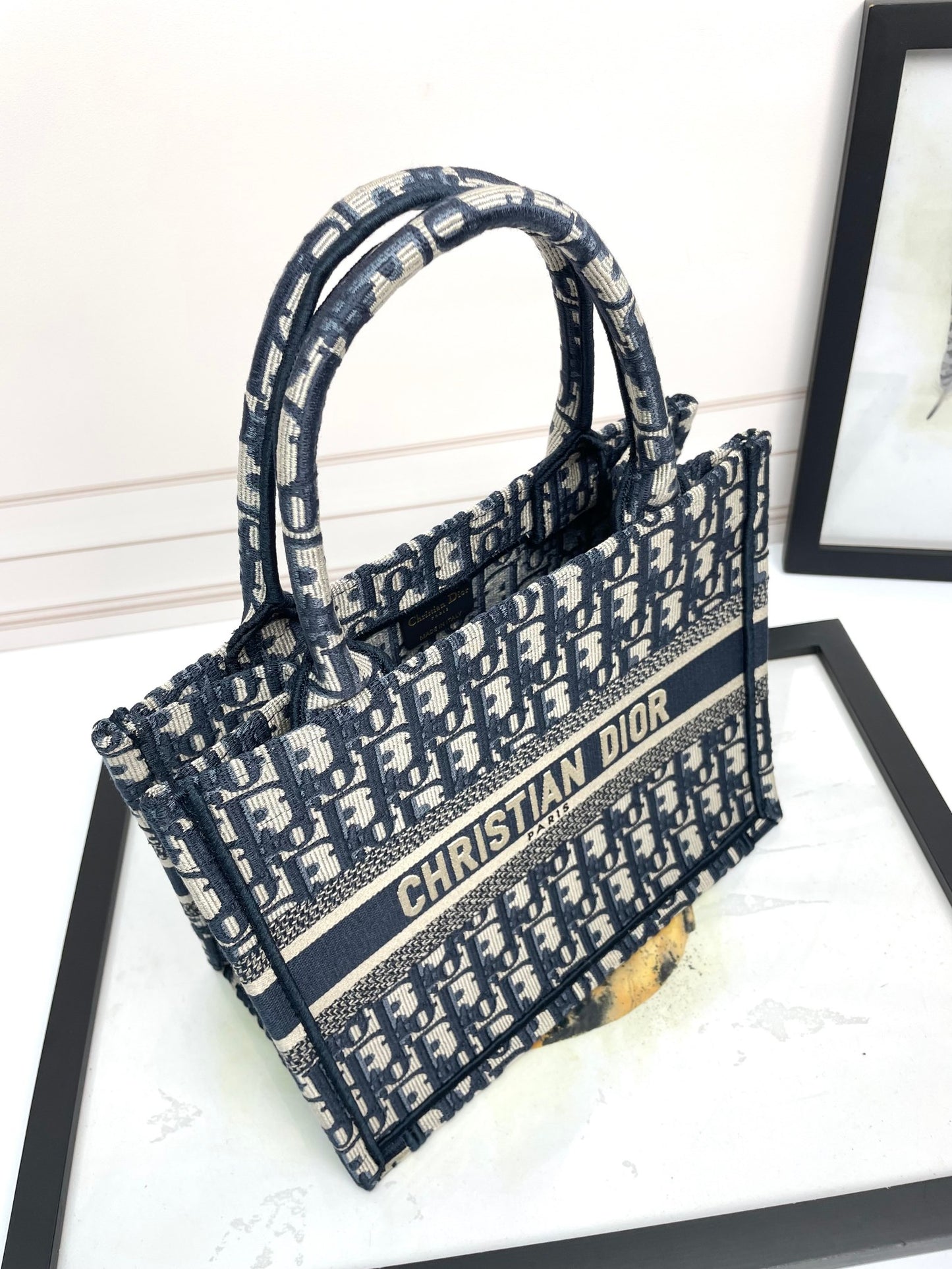 Christian Dior Blue Dior Oblique Book Tote Bag