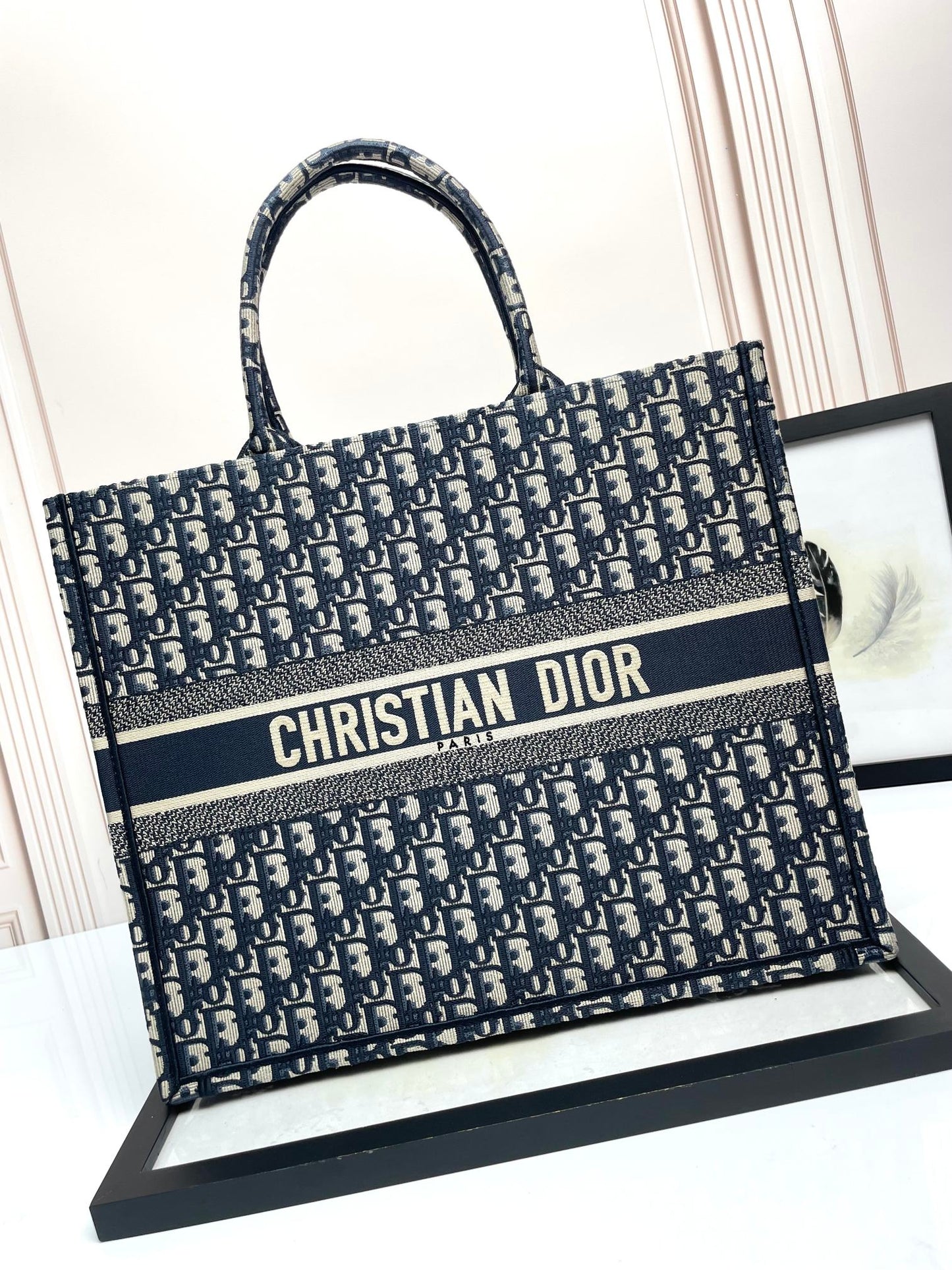 Christian Dior Blue Oblique Book Tote Bag