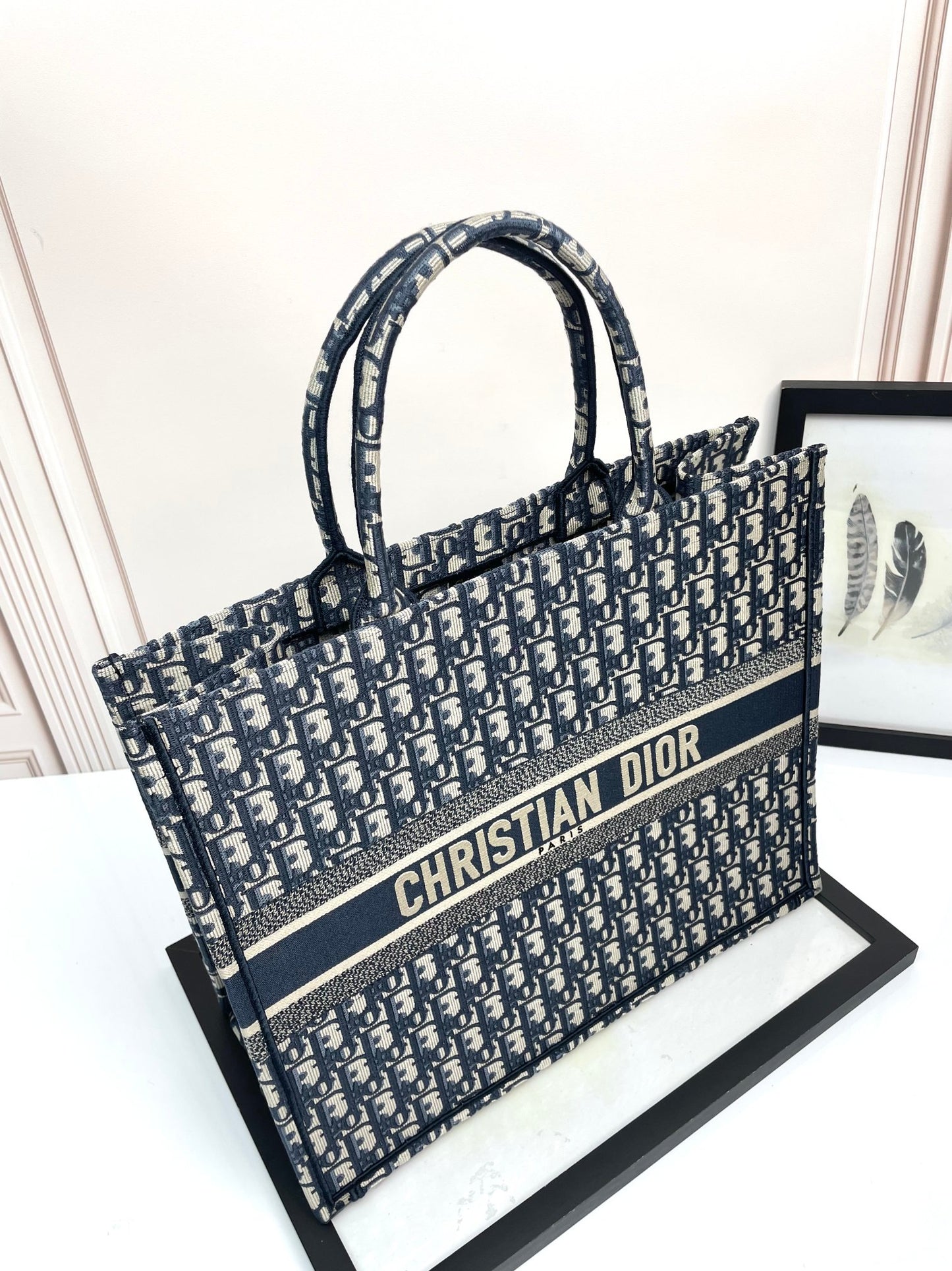 Christian Dior Blue Oblique Book Tote Bag