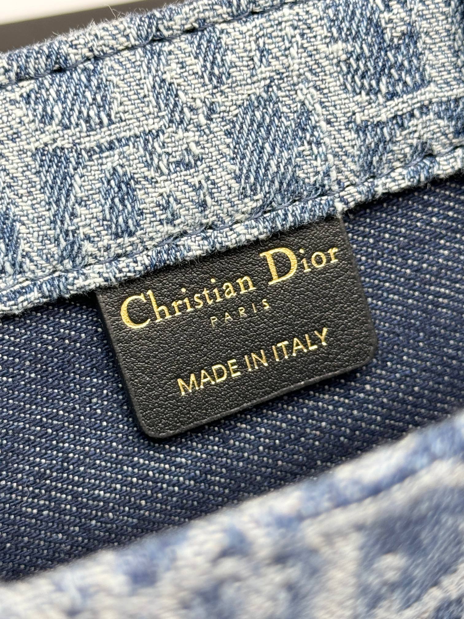 Christian Dior Mini Book Tote Blue Oblique Denim Handbag with Strap