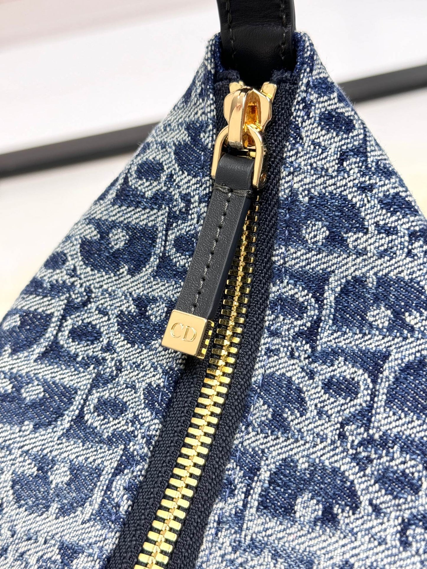Dior Vintage Blue Oblique Jacquard Small Shoulder Bag