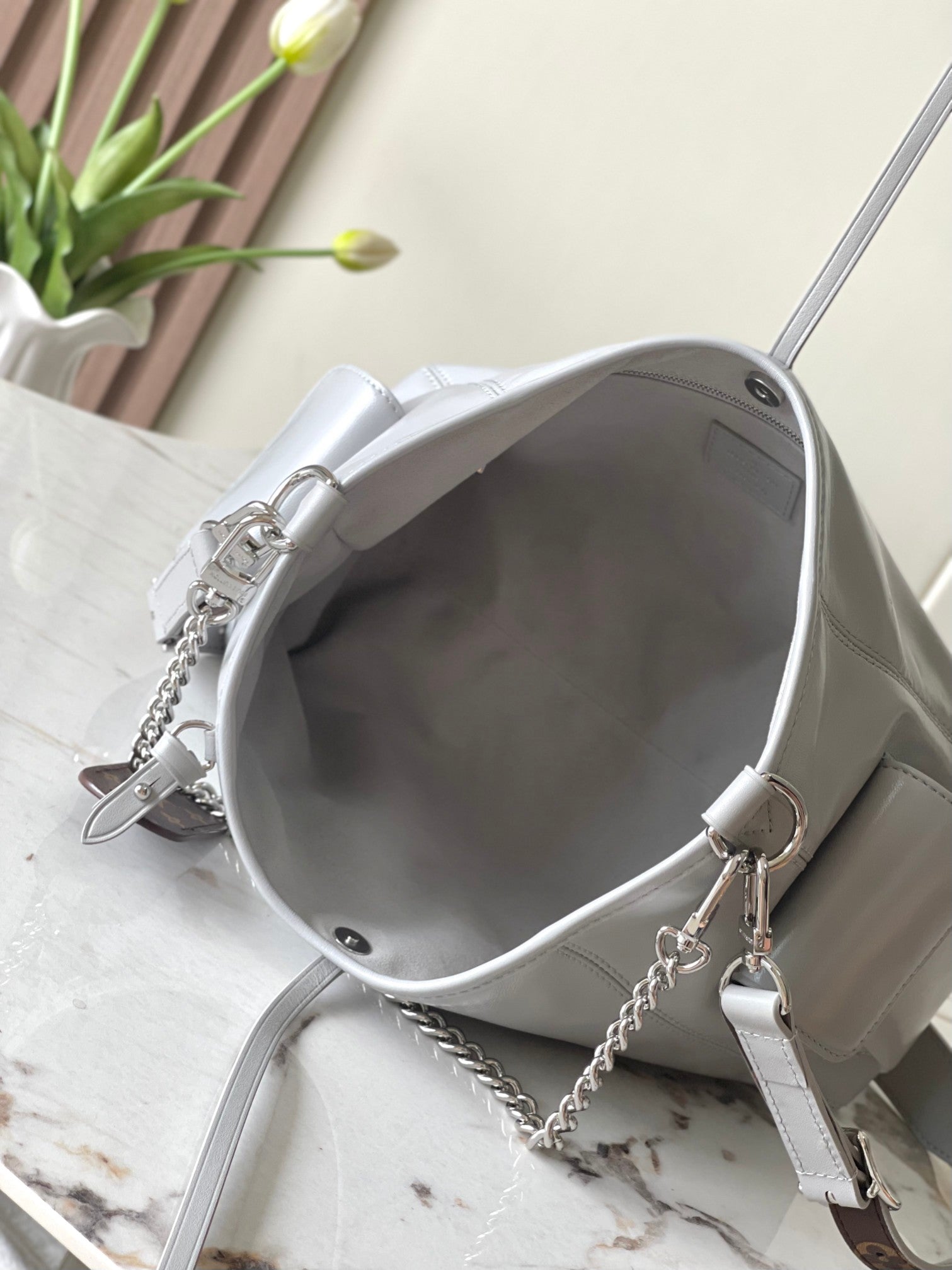Louis Vuitton Low Key Shoulder Bag - Grey Calfskin Leather