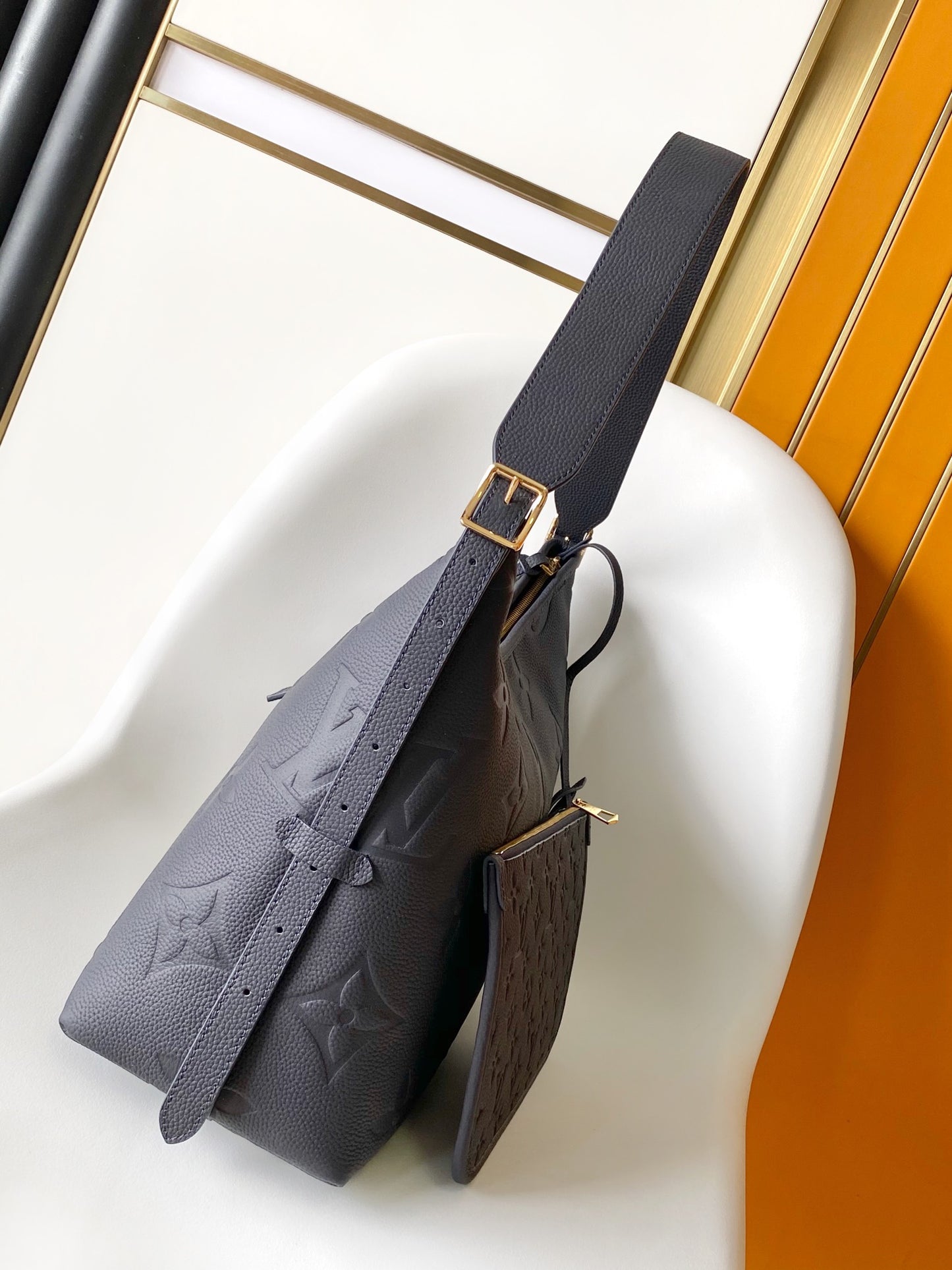 Louis Vuitton Bagatelle Monogram Empreinte Leather Shoulder Bag - Marine Blue