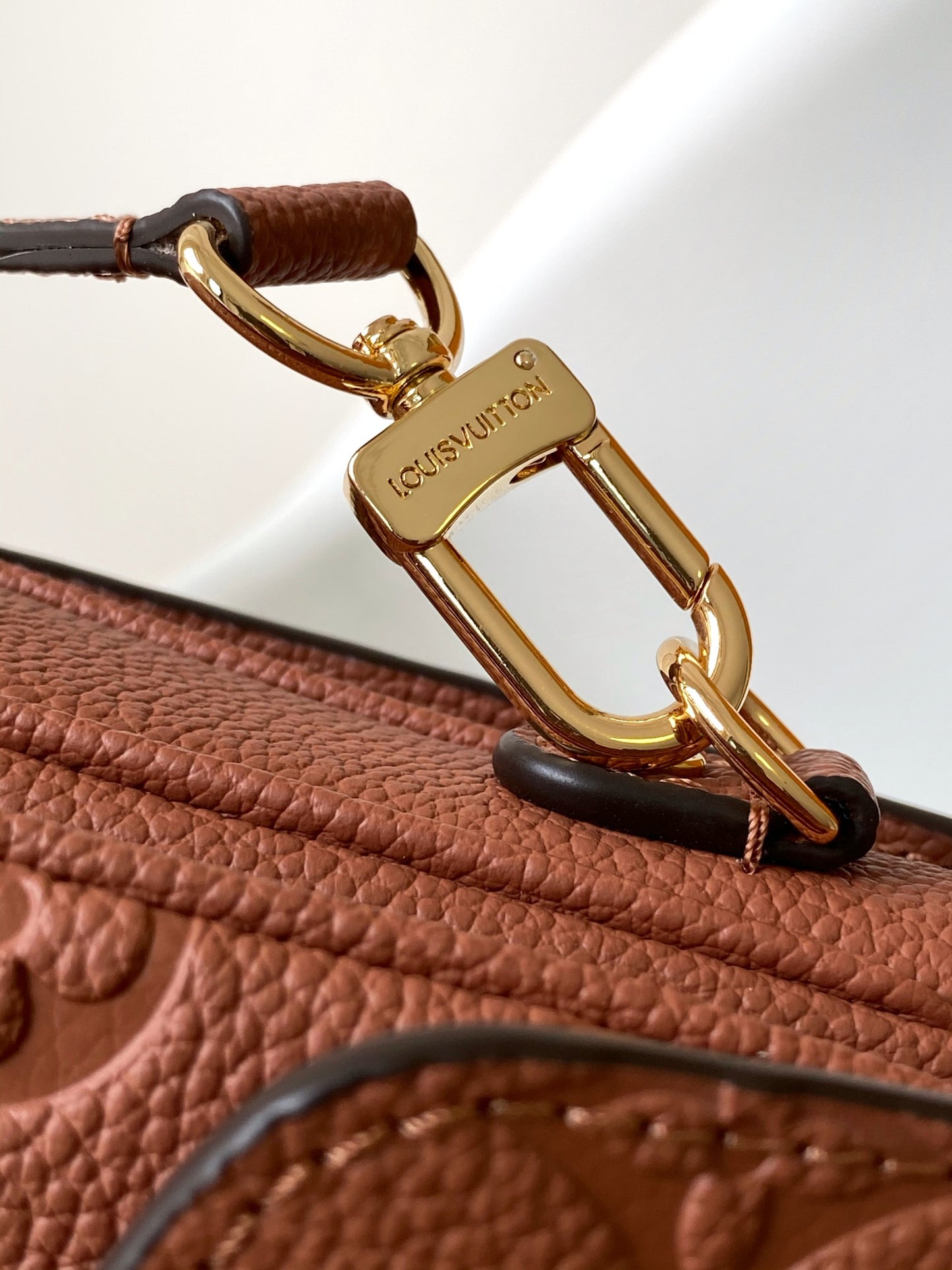 Louis Vuitton Pochette Métis Monogram Empreinte Leather Cognac Handbag