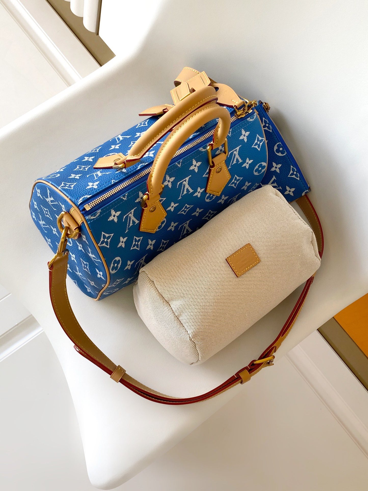 Louis Vuitton Speedy P9 Bandoulière 25 Royal Blue Monogram Leather Bag