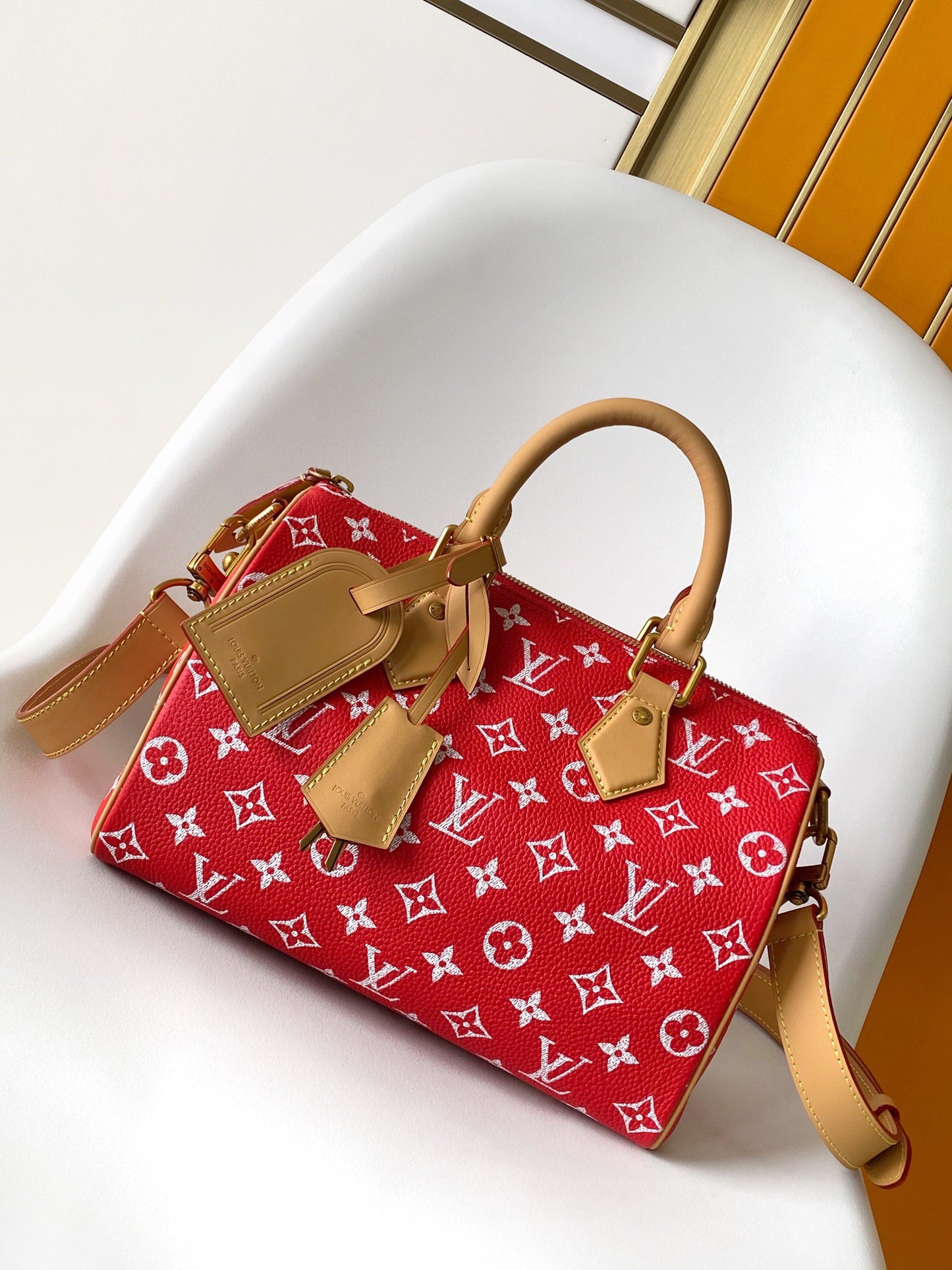 Louis Vuitton Speedy P9 Bandoulière 25 Monogram Red