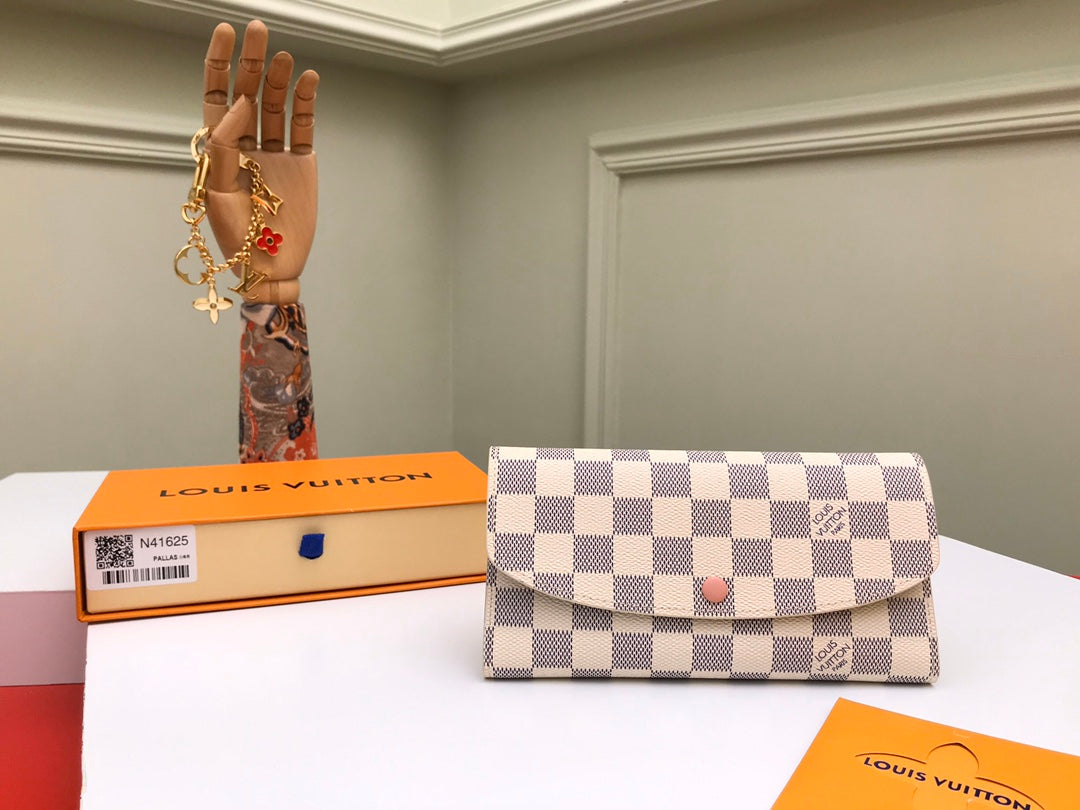 Louis Vuitton Sarah Wallet Damier Azur Canvas Rose Ballerine