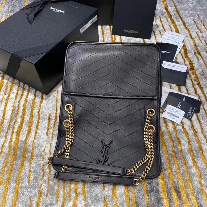 Saint Laurent Niki Medium Shoulder Bag - Black Quilted Leather with Gold-Tone Hardware