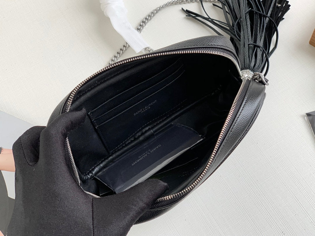 Saint Laurent Lou Camera Bag in Quilted Leather - Black