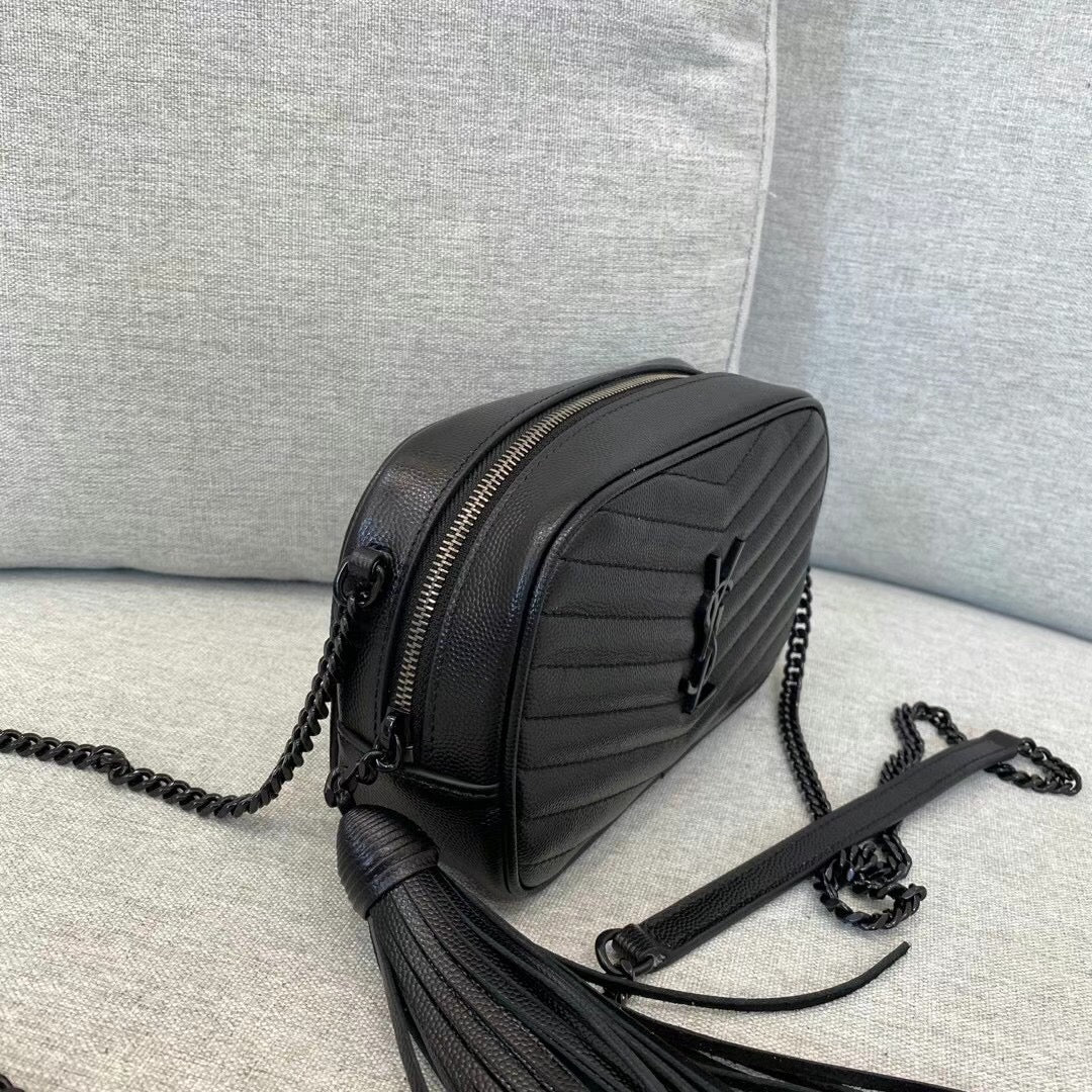 Saint Laurent Lou Camera Bag in Quilted Leather - All Black