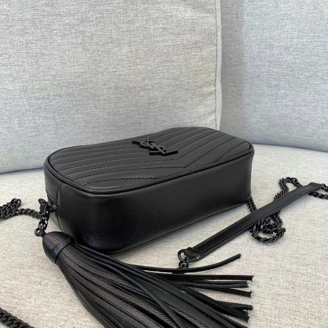 Saint Laurent Lou Camera Bag in Quilted Leather - All Black