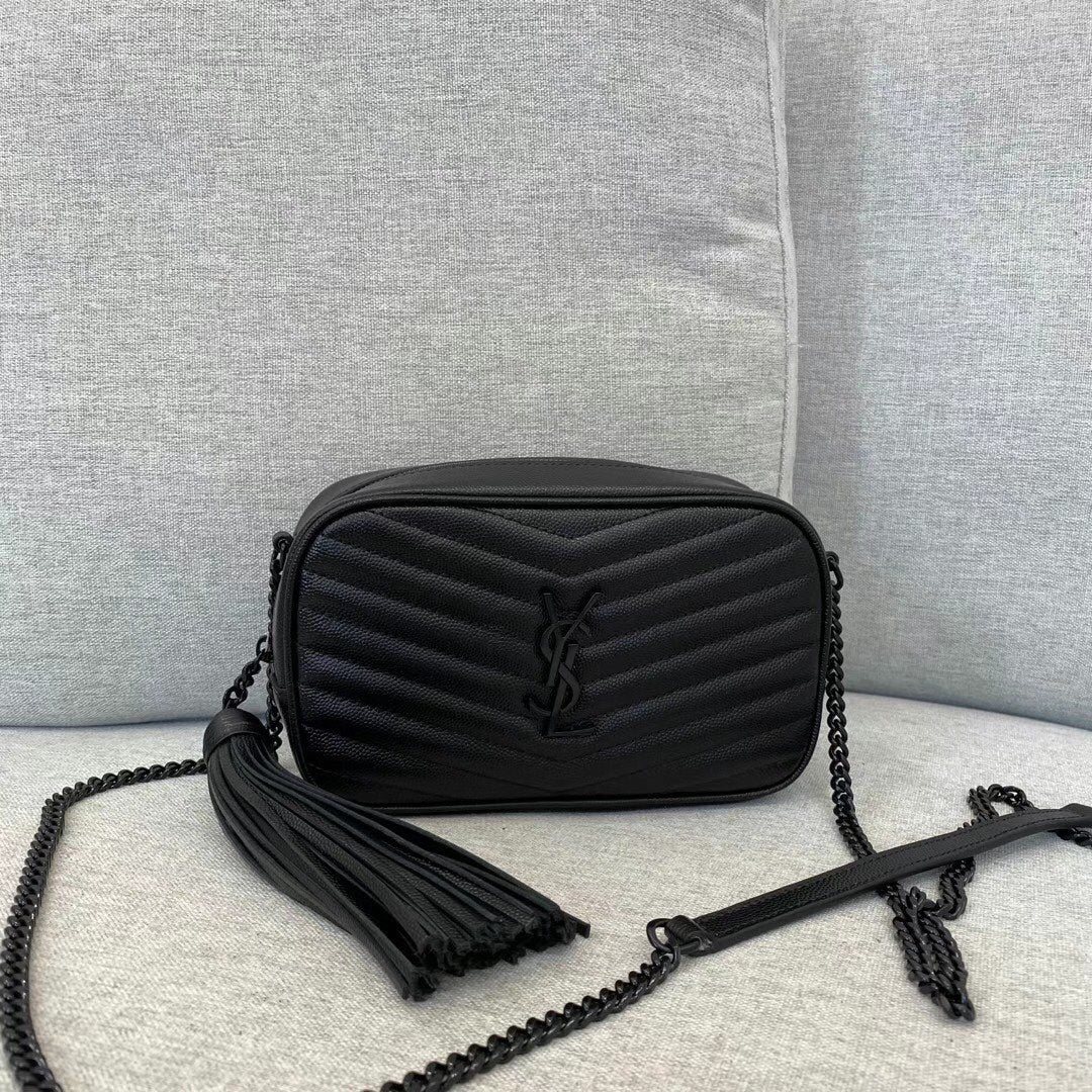 Saint Laurent Lou Camera Bag in Quilted Leather - All Black