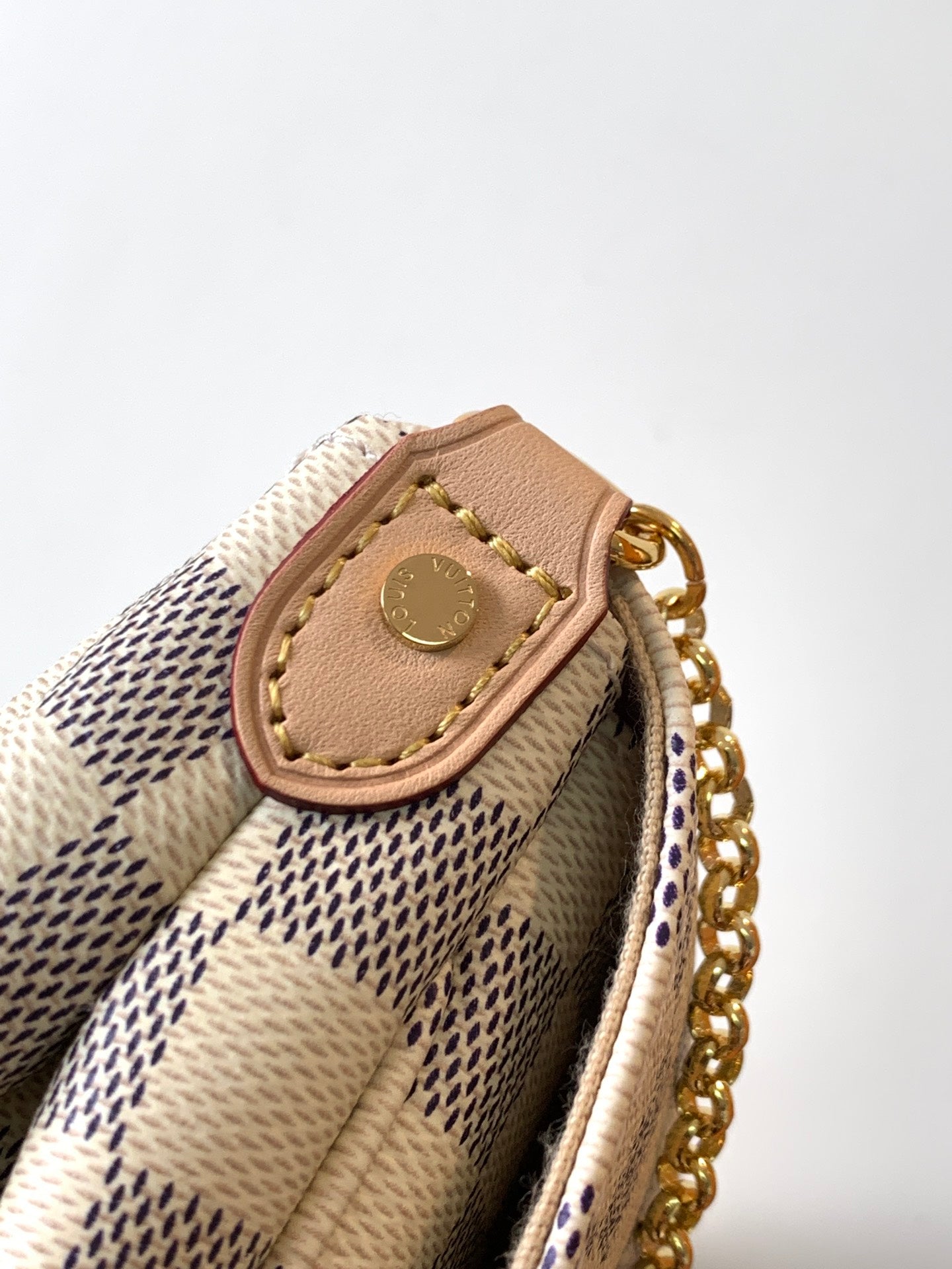 Louis Vuitton Damier Azur Favorite PM Handbag - White/Grey Checkered Crossbody Bag