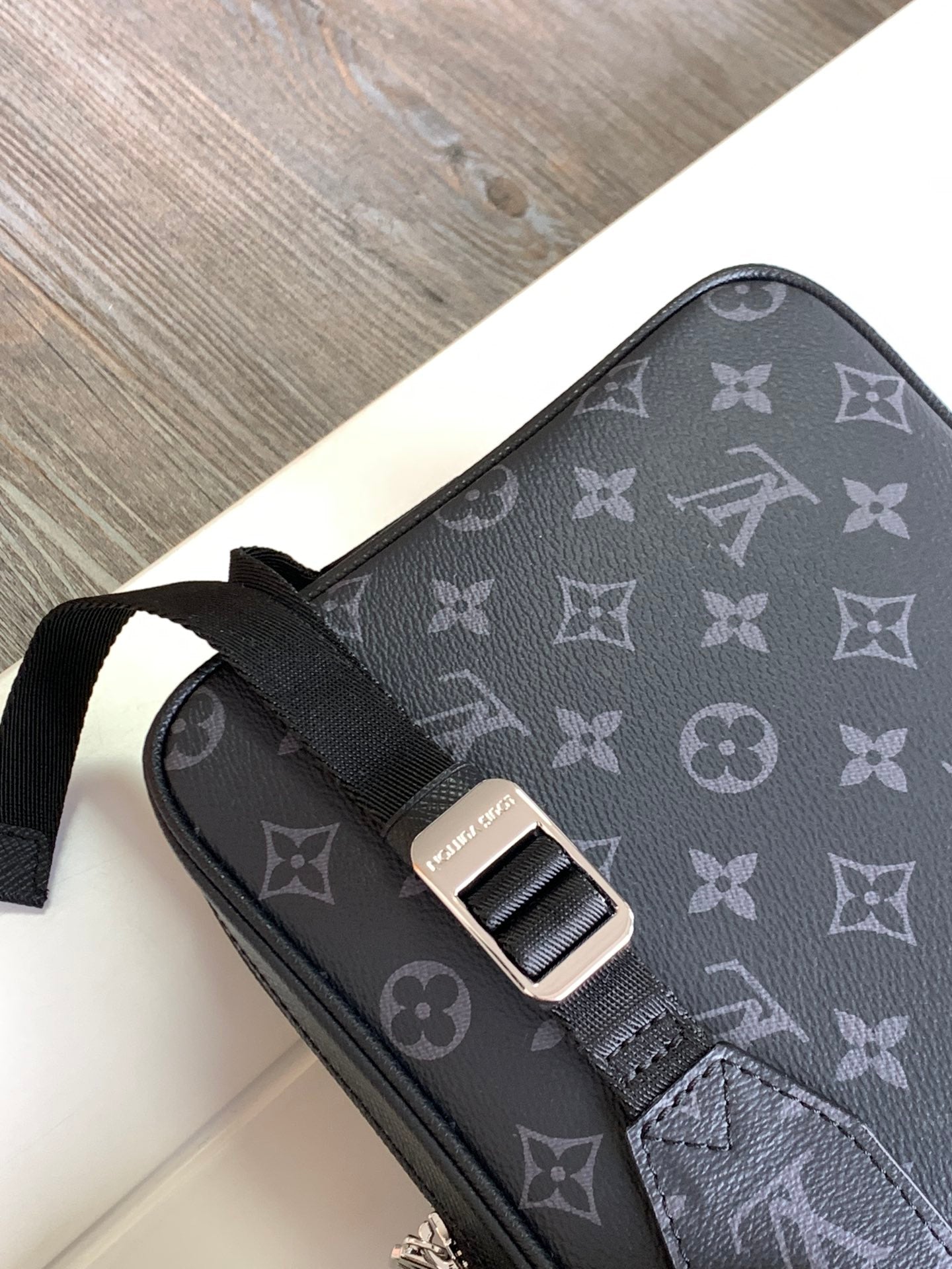 Louis Vuitton Outdoor Messenger Bag - Monogram Eclipse Canvas & Black Taiga Leather