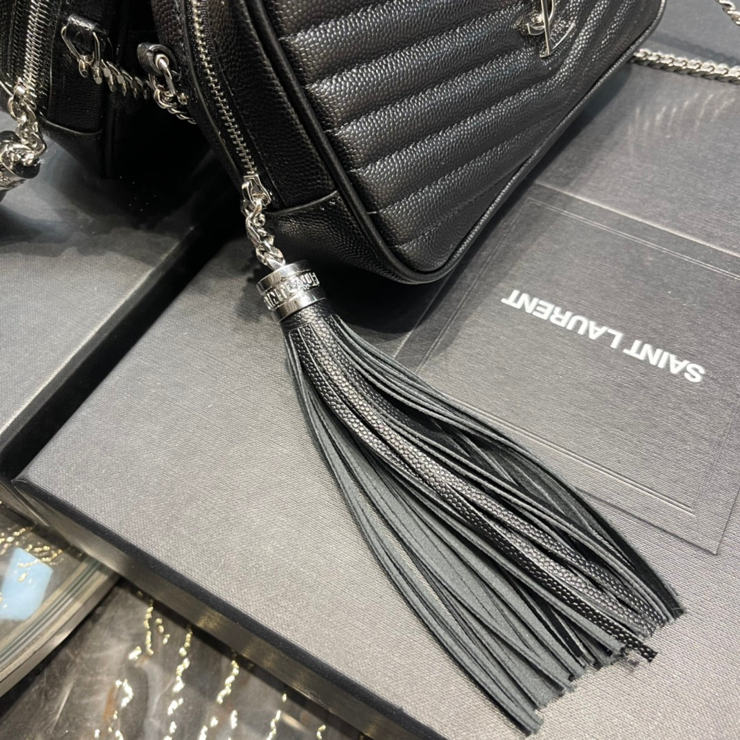 Saint Laurent Lou Mini Bag in Quilted Leather - Black