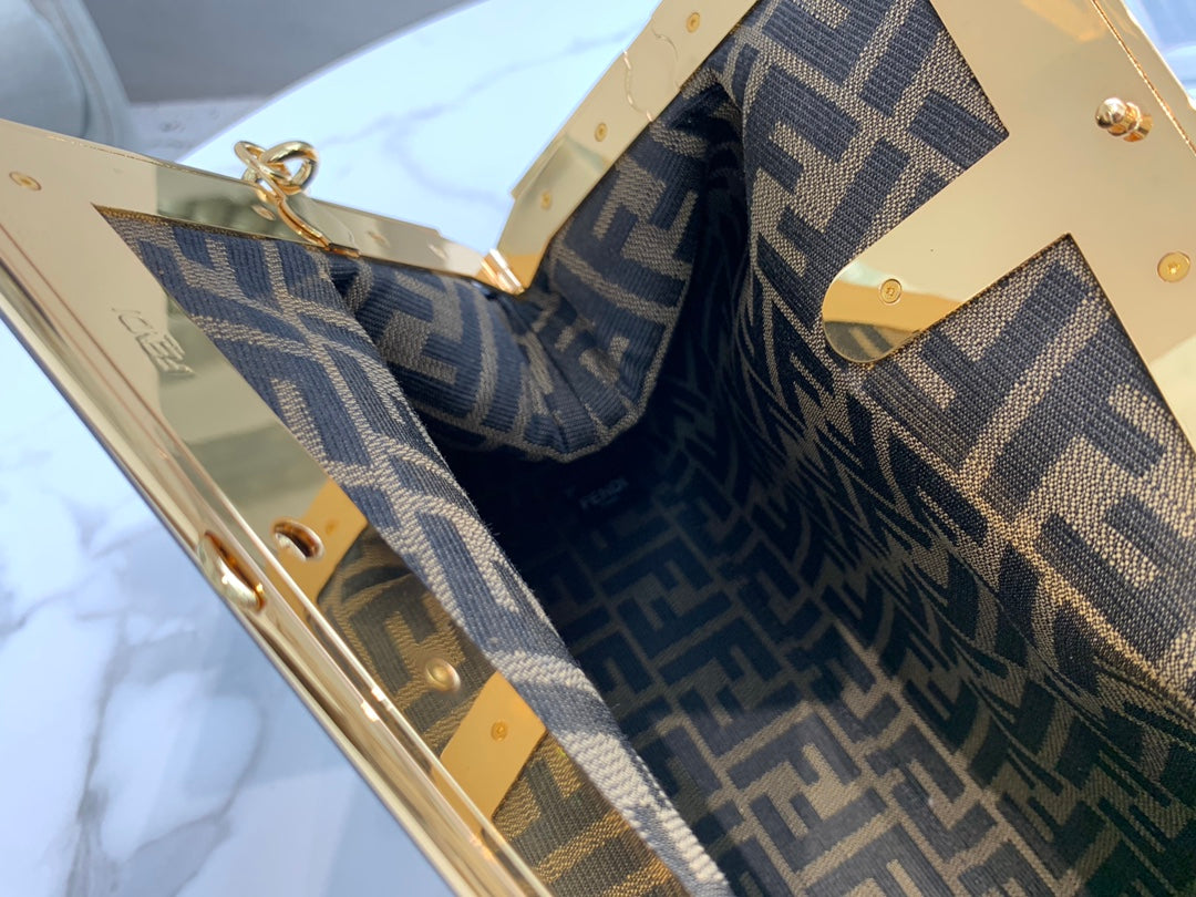 Fendi First Medium Tan Nappa Leather Clutch Bag