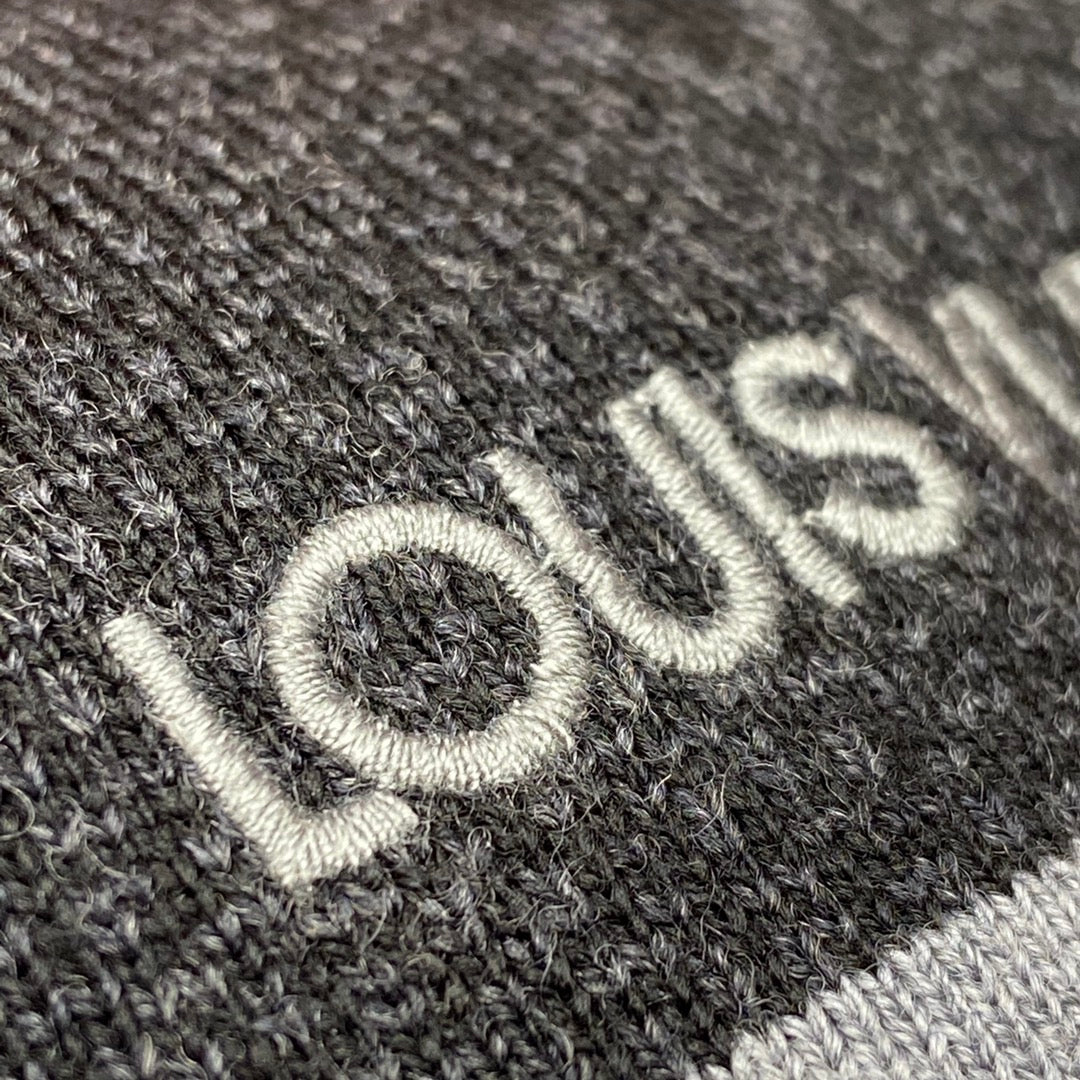 Louis Vuitton Monogram Classic Scarf - Anthracite Grey Luxury Wool Winter Scarf