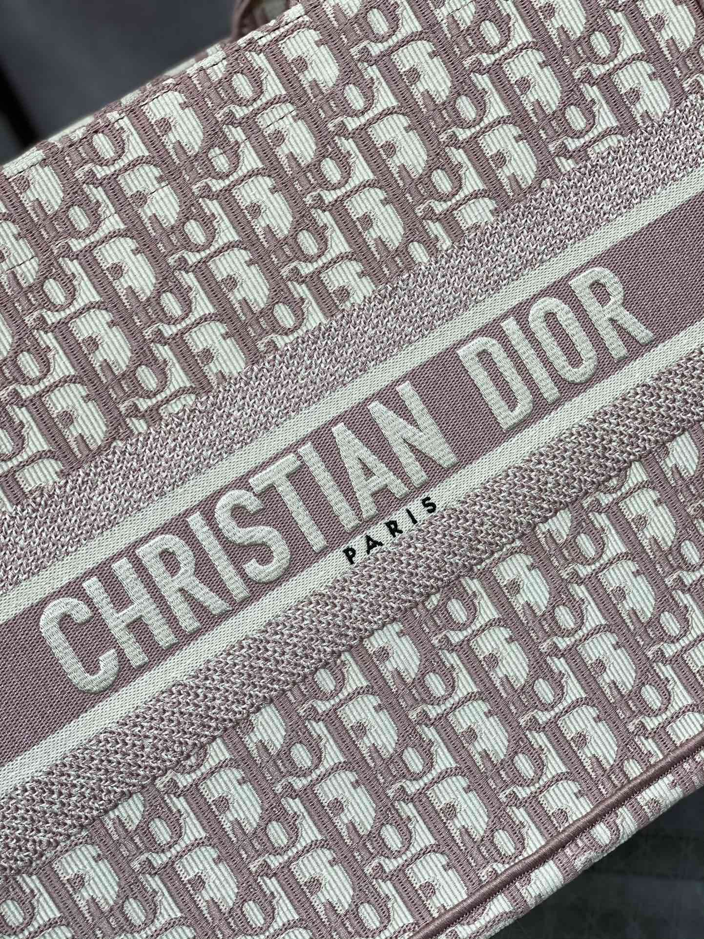Christian Dior Medium Book Tote - Pink Dior Oblique Embroidery