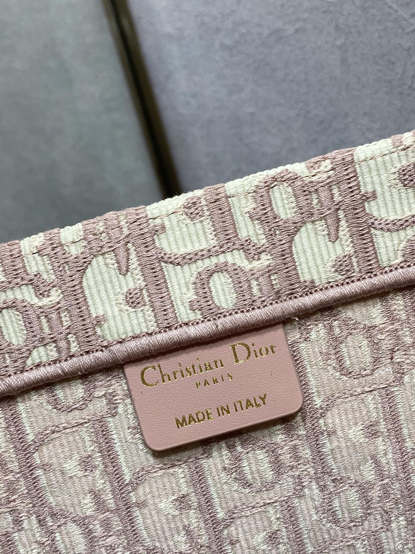 Christian Dior Book Tote Pink Dior Oblique Embroidery Bag