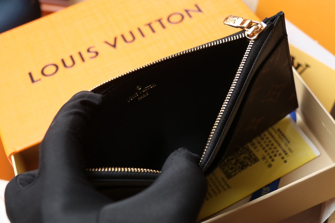 Louis Vuitton Slim Purse Monogram Canvas with Black Leather Trim