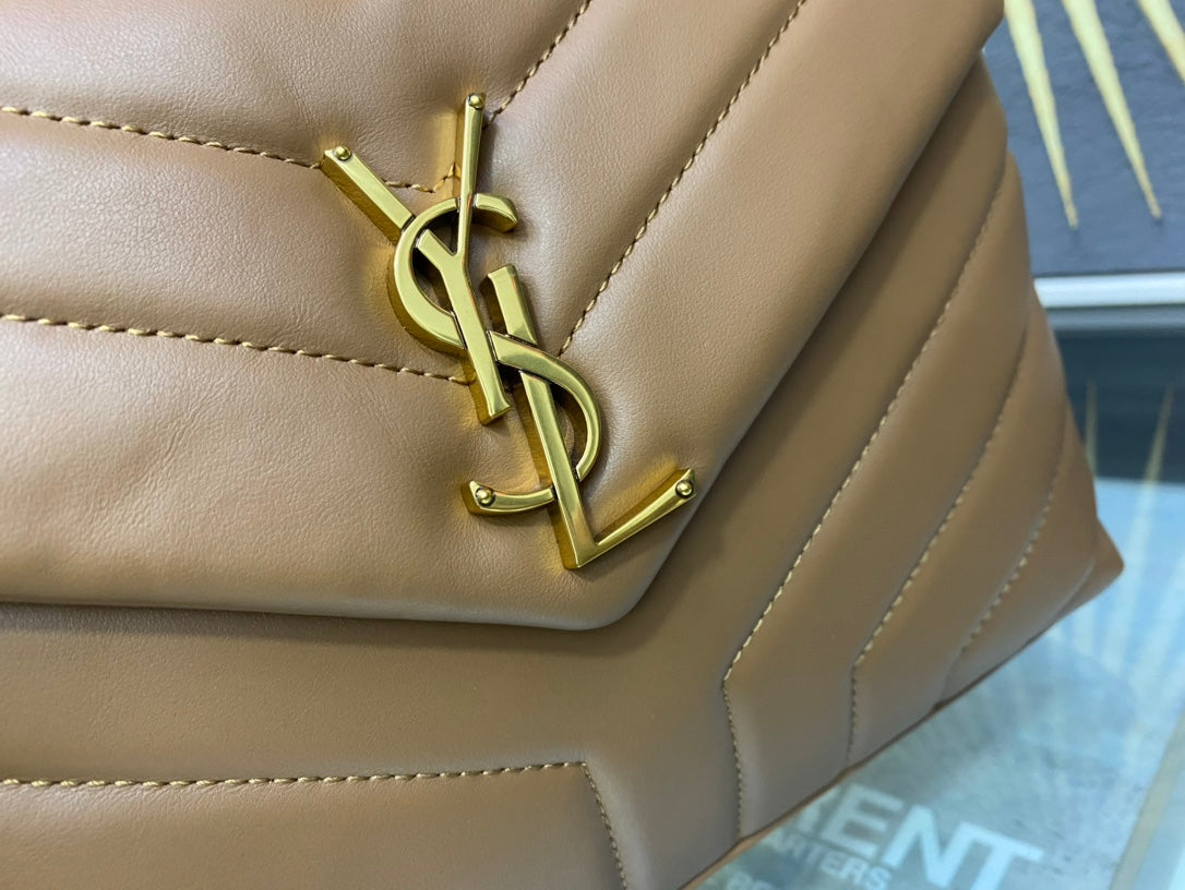 Saint Laurent Loulou Small Quilted Leather Shoulder Bag - Tan