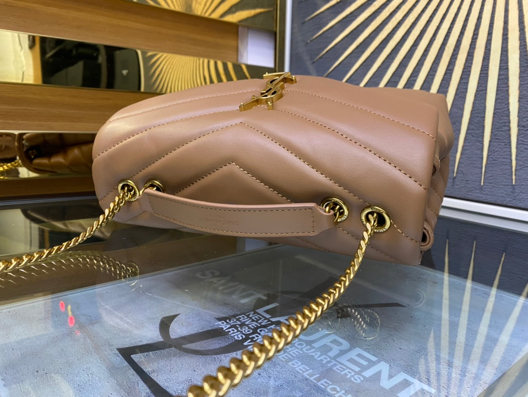 Saint Laurent Loulou Small Quilted Leather Shoulder Bag - Tan