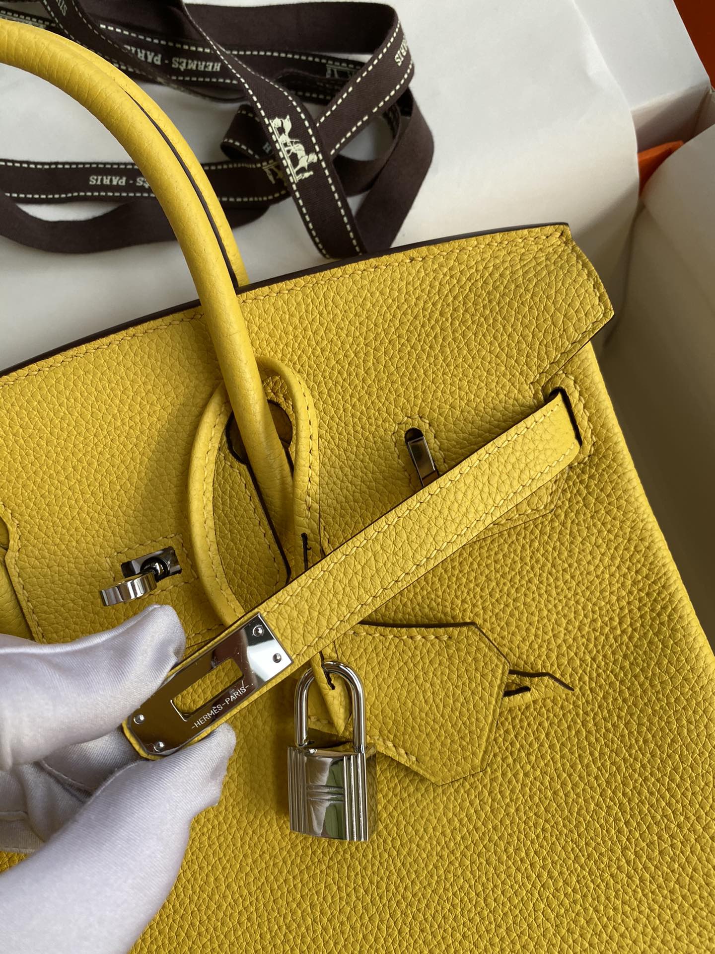 Hermès Birkin Bag Yellow Leather with Silver Hardware