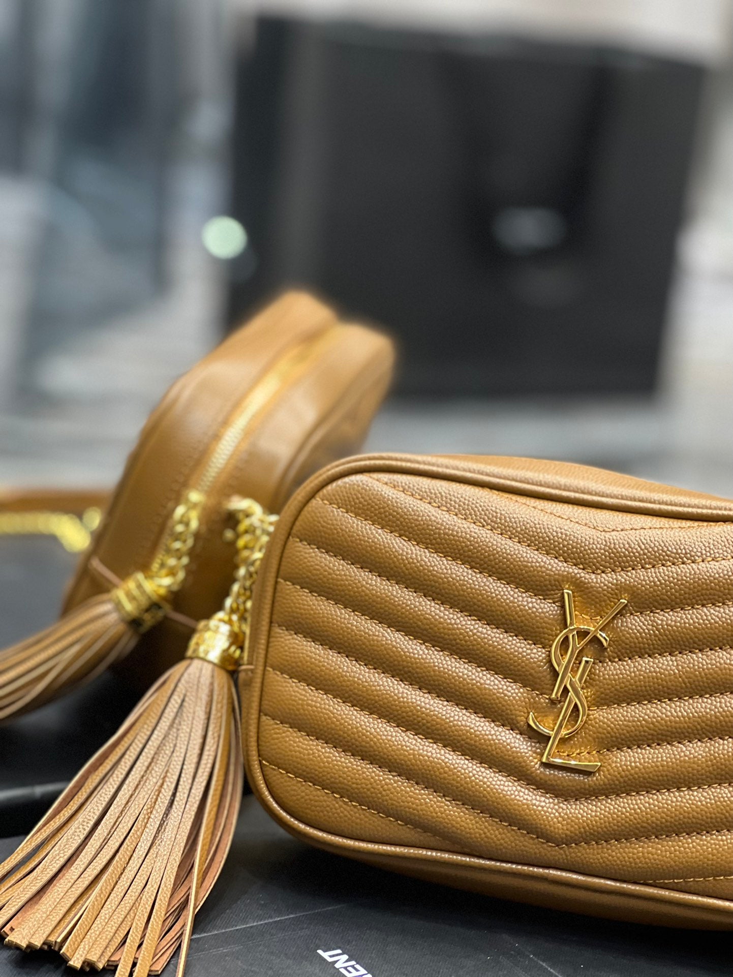 Saint Laurent Lou Camera Bag in Quilted Leather - Tan