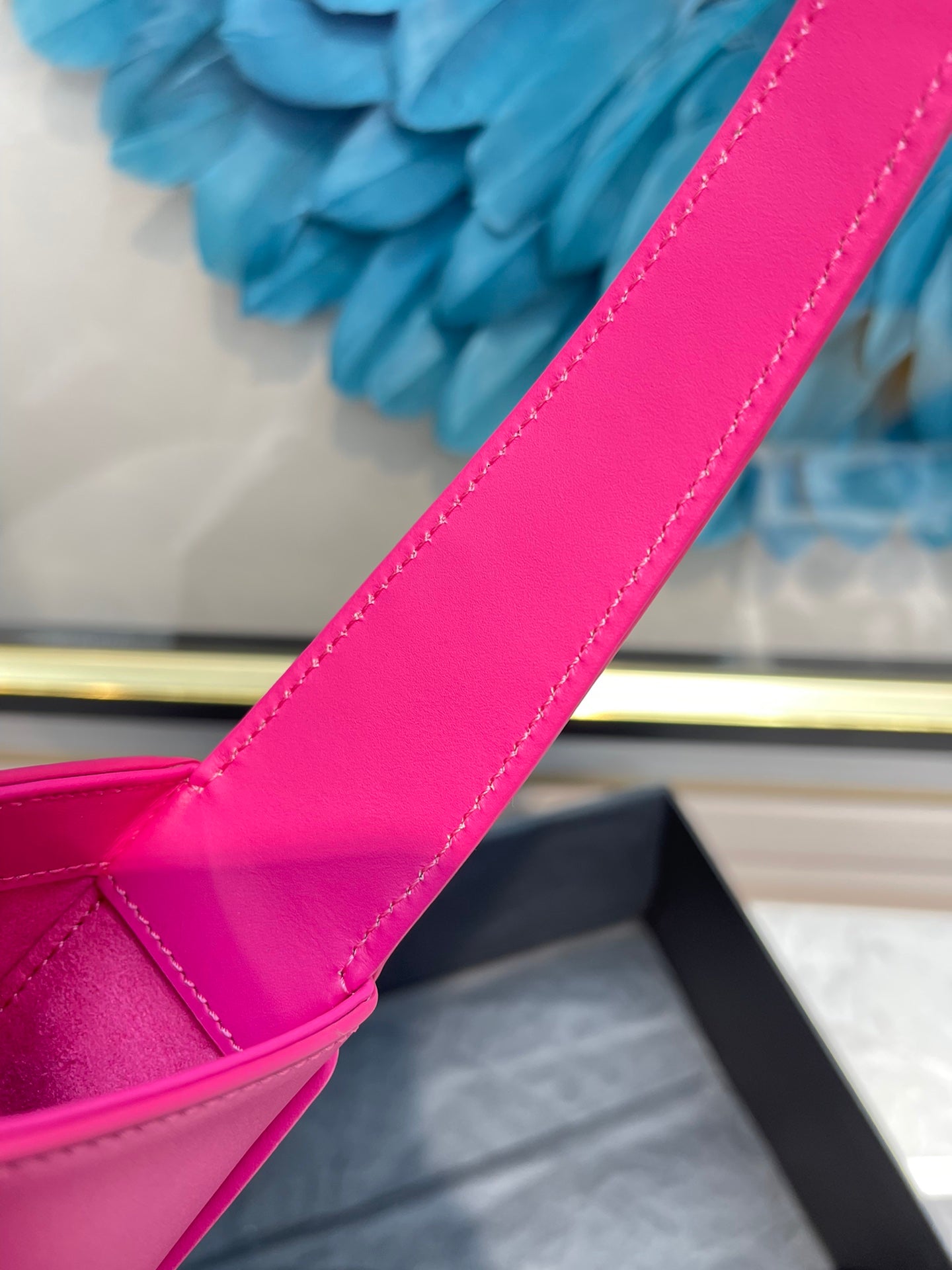 Saint Laurent Le 5 à 7 Leather Hobo Bag - Fuchsia Pink with Gold Hardware