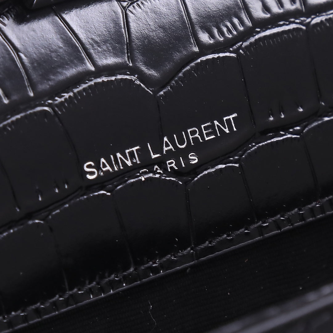 Saint Laurent Kate Small Tassel Bag in Crocodile-Embossed Leather