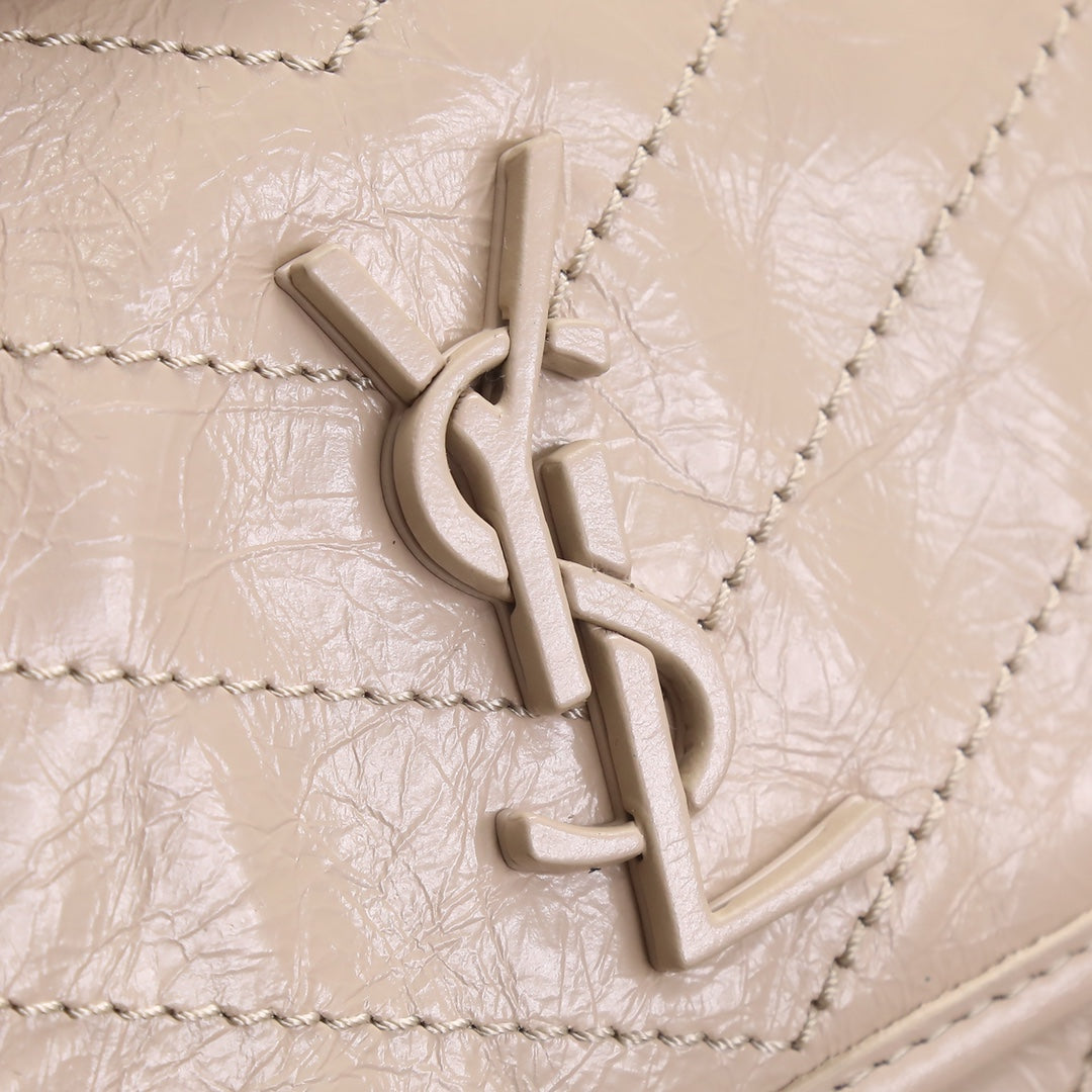 Saint Laurent Niki Quilted Leather Chain Shoulder Bag - Beige