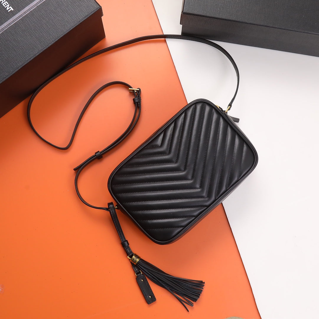 Saint Laurent Lou Baby Quilted Leather Crossbody Bag - Black