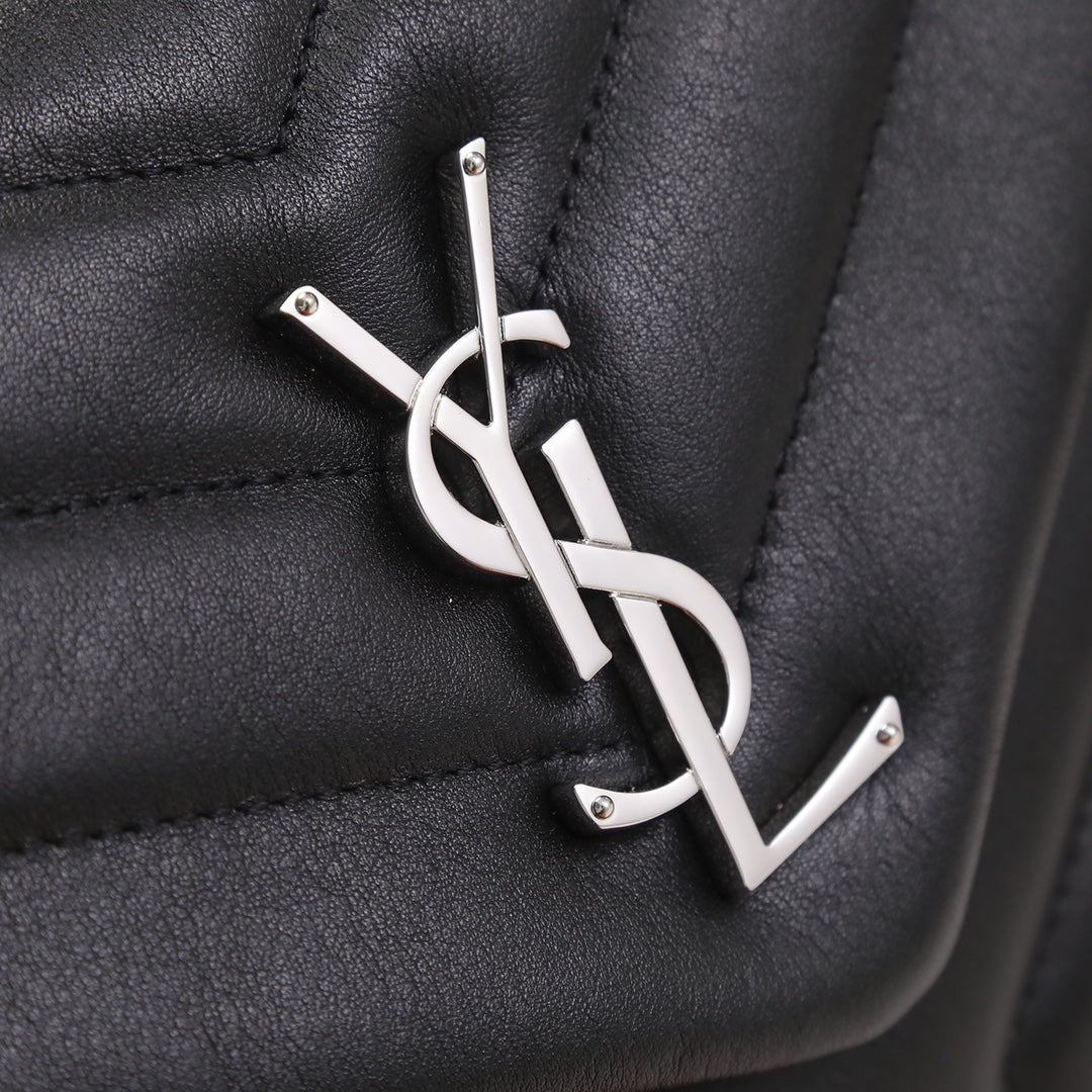 Saint Laurent Loulou Toy Bag in Quilted Leather - Black with Silver Hardware