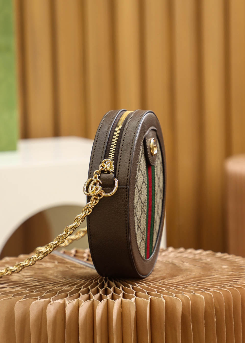 Gucci Ophidia GG Small Round Shoulder Bag - GG Supreme Canvas