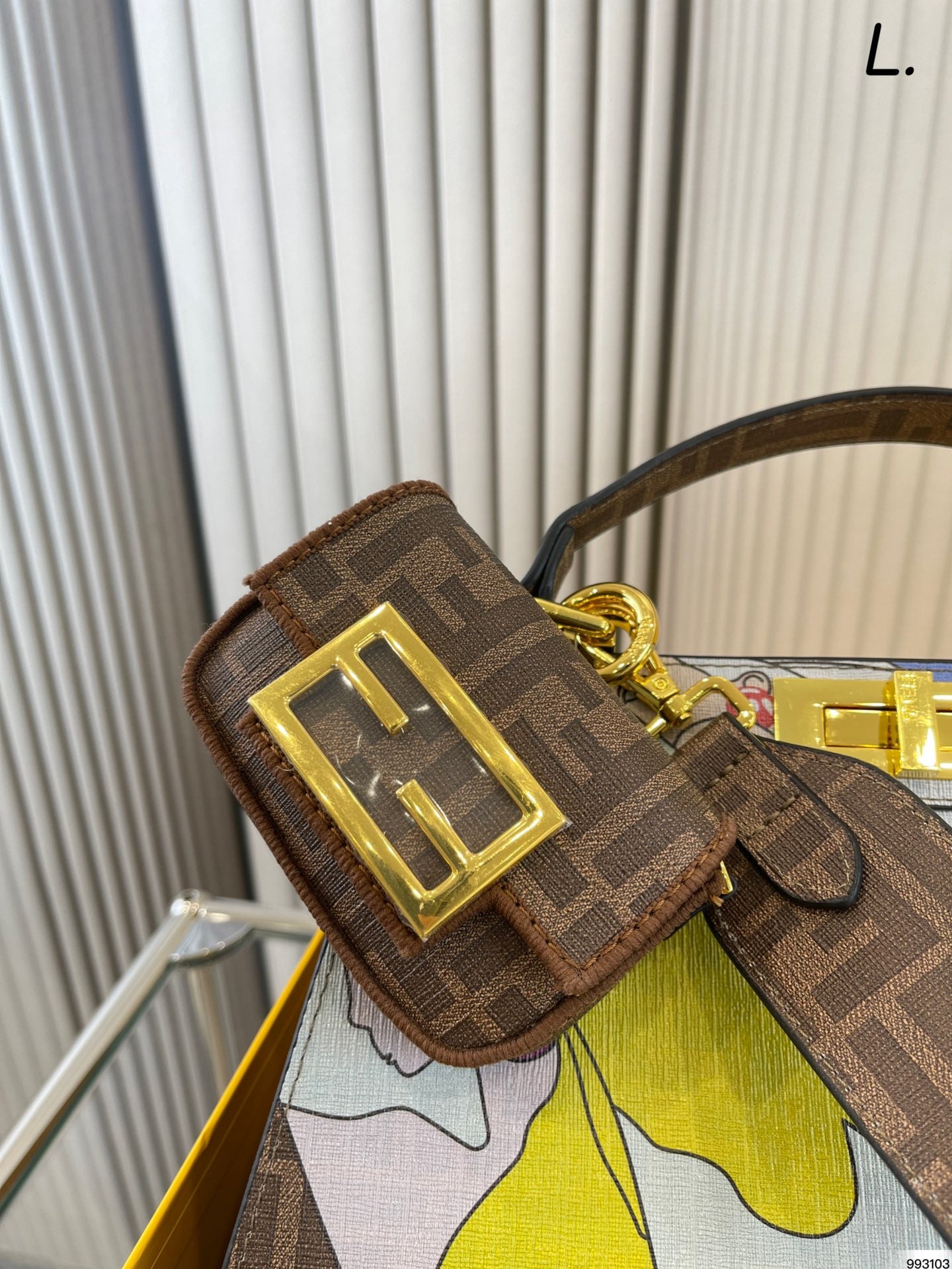 Fendi Monogram Peekaboo ISeeU Handbag Set with Mini Bag and Folding Box